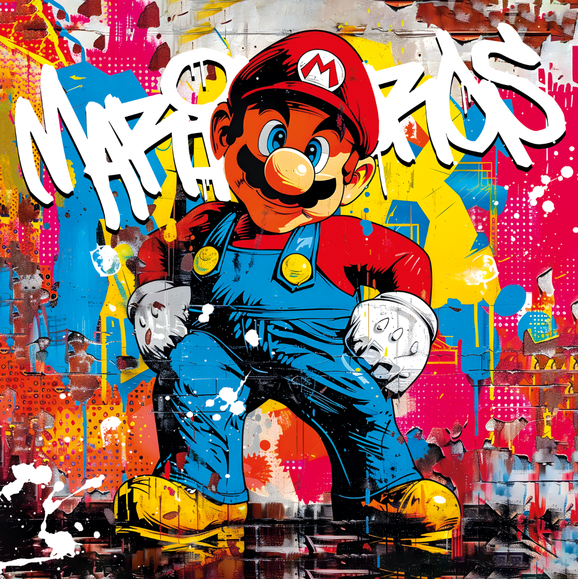 Tableau Mario Urbain - Décoration Murale Dynamique et Colorée - Fabulartz.fr