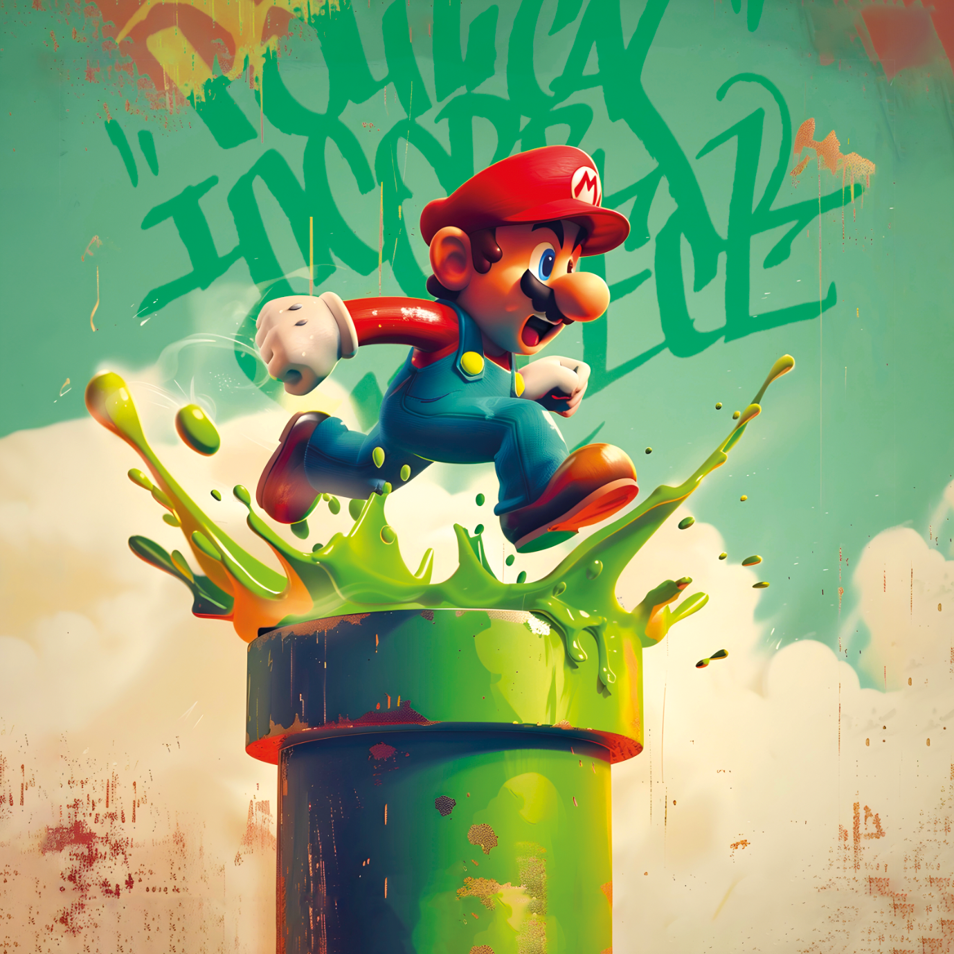 Tableau Mario Dynamique - Décoration Murale Colorée pour Intérieurs Modernes - Fabulartz.fr