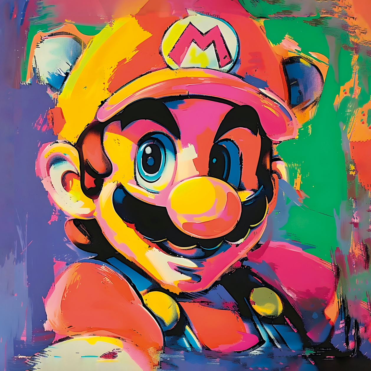 Tableau Mario Vibrant - Décoration Murale Colorée - Fabulartz.fr
