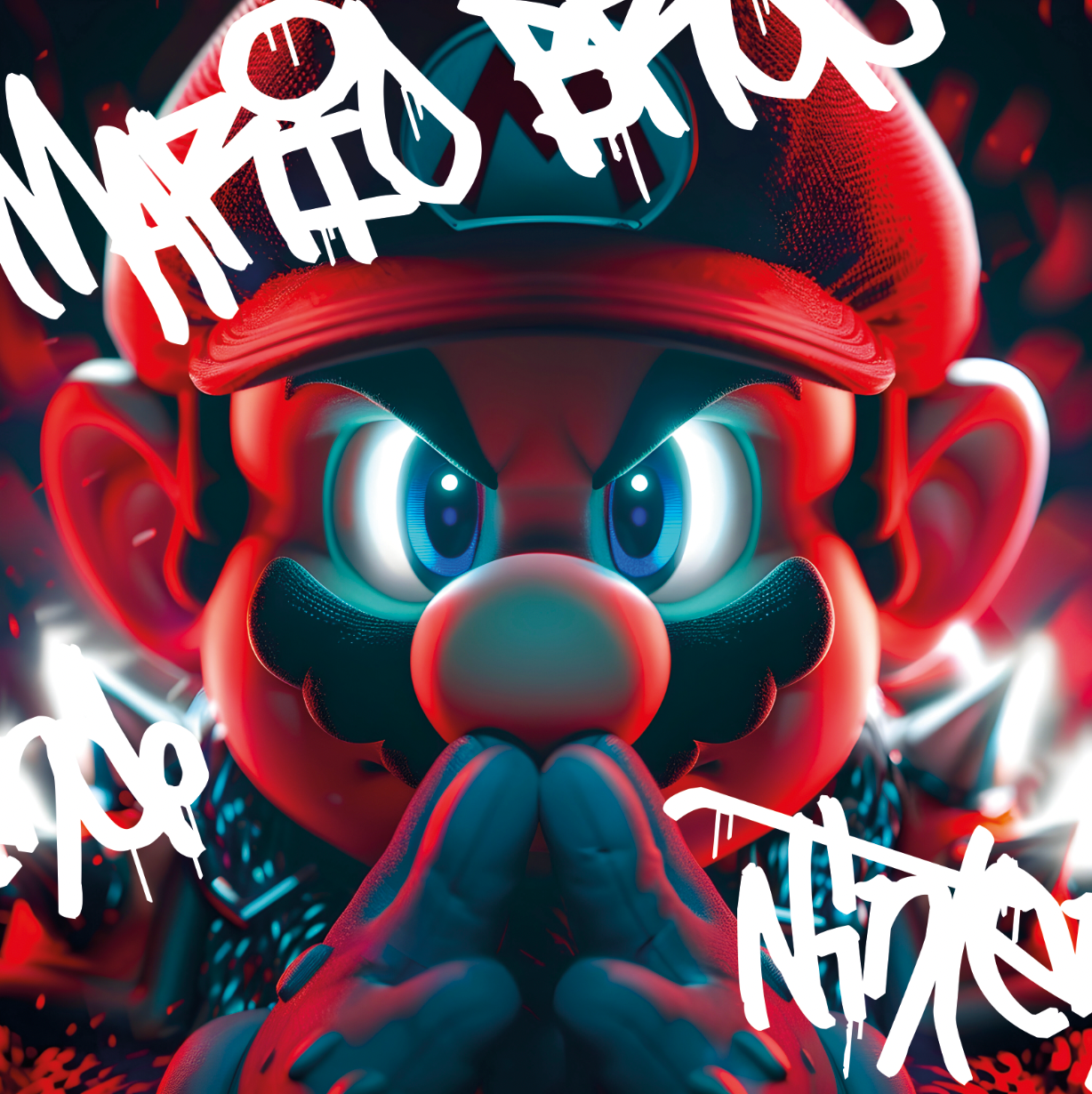 Tableau Mario Vibrant Graffiti - Décoration Murale Intense - Fabulartz.fr