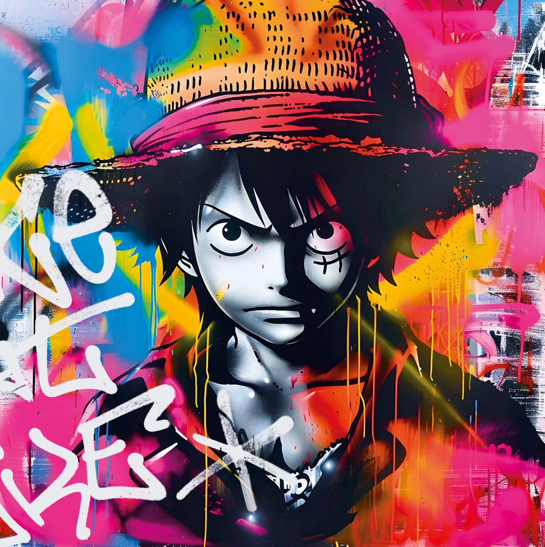 Tableau One Piece - Luffy Graffiti - Décoration Murale Design - Fabulartz.fr