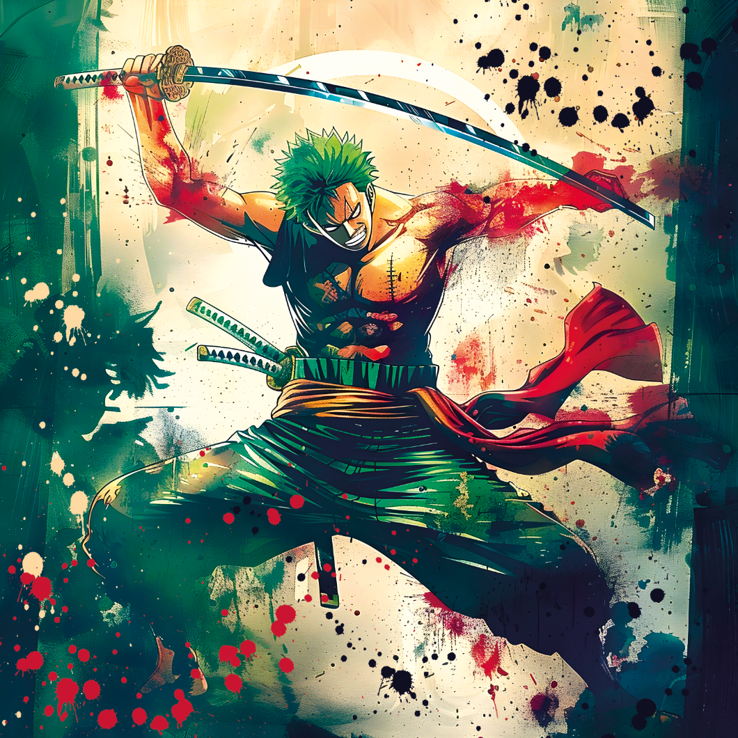 Tableau One Piece - Zoro en Action - Décoration Murale Design - Fabulartz.fr