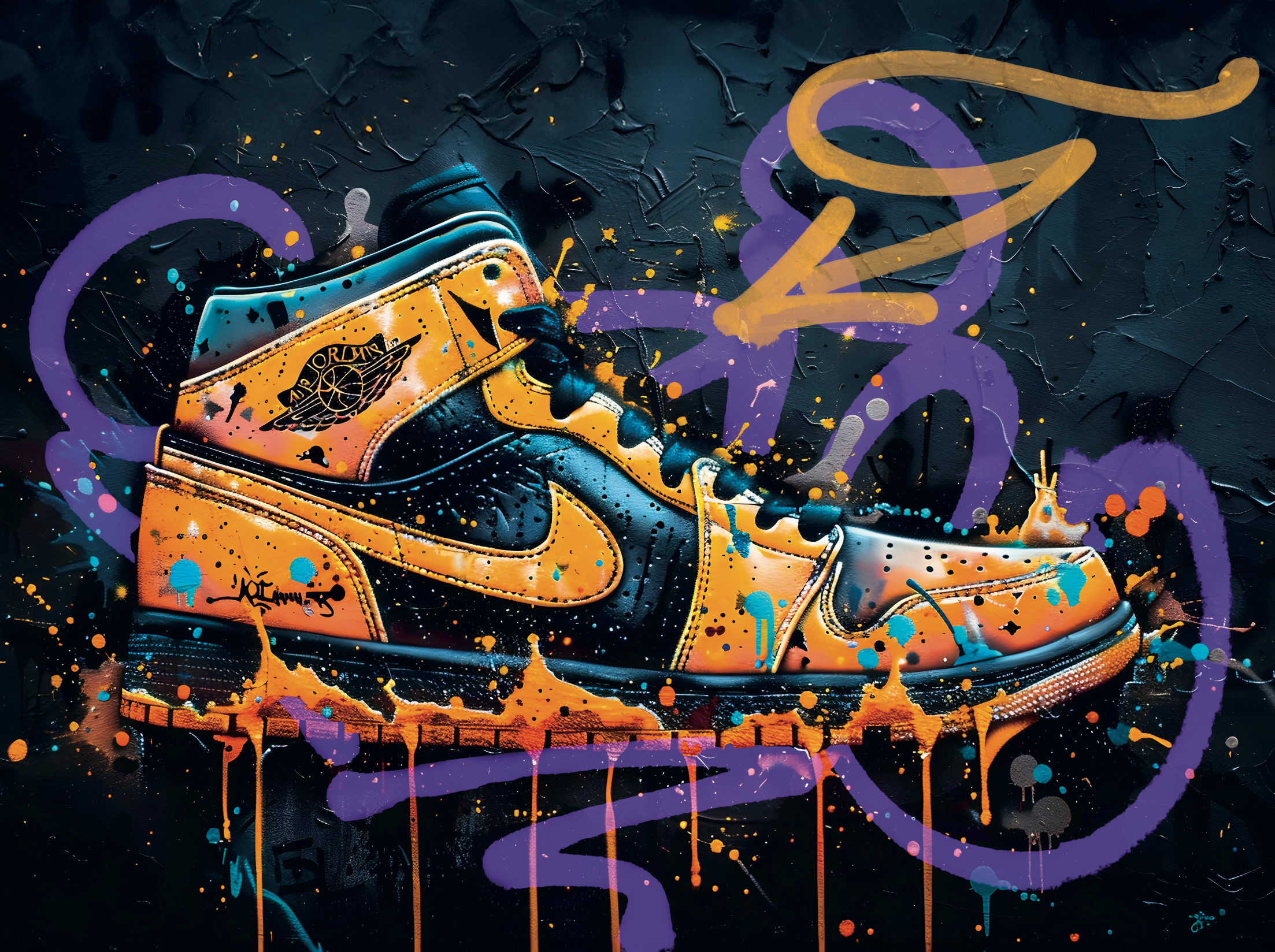 Tableau Sneakers Nike Color Splash - Décoration Murale Design - Fabulartz.fr