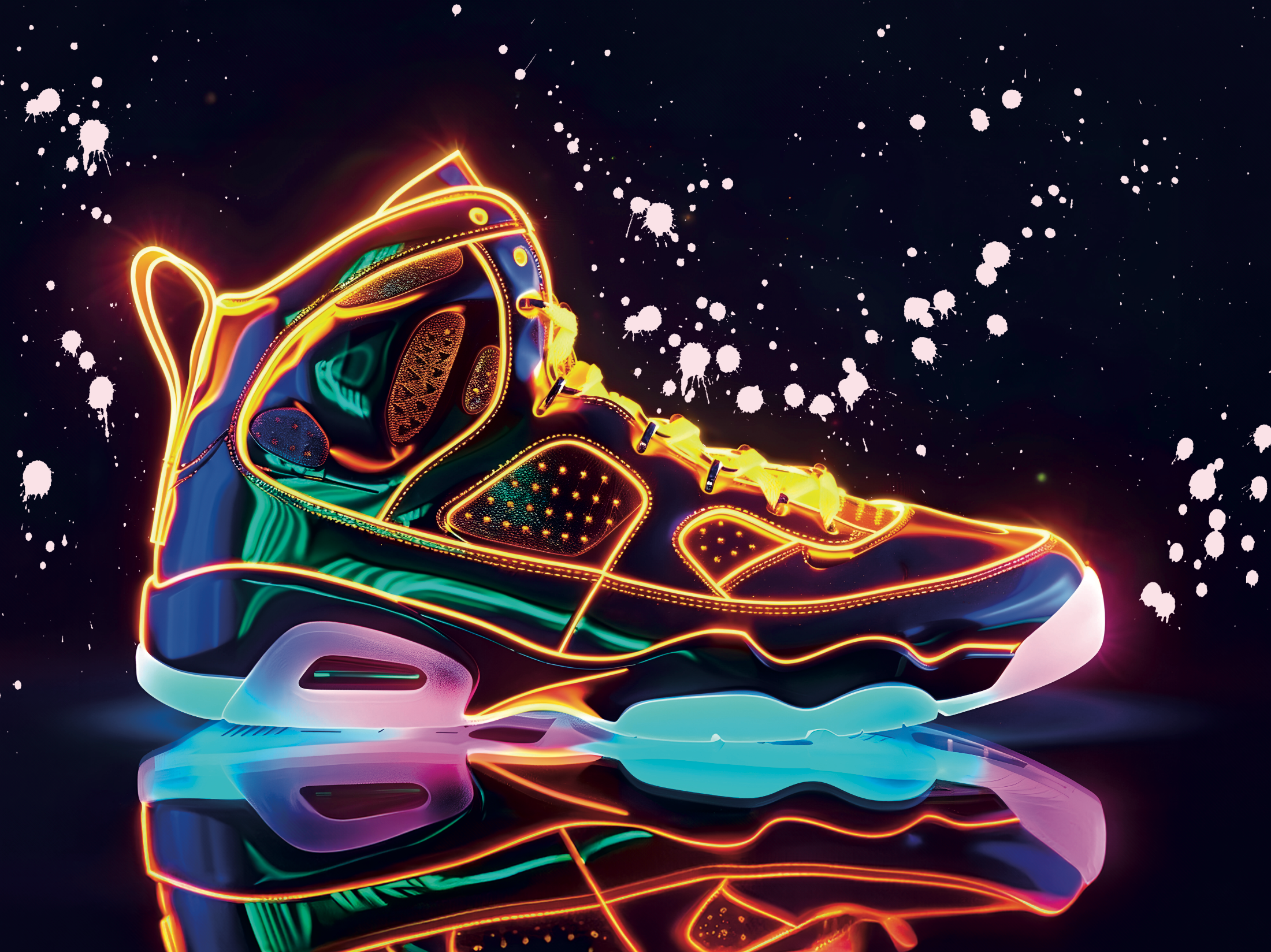 Tableau Sneakers Nike Néon - Décoration Murale Design - Fabulartz.fr