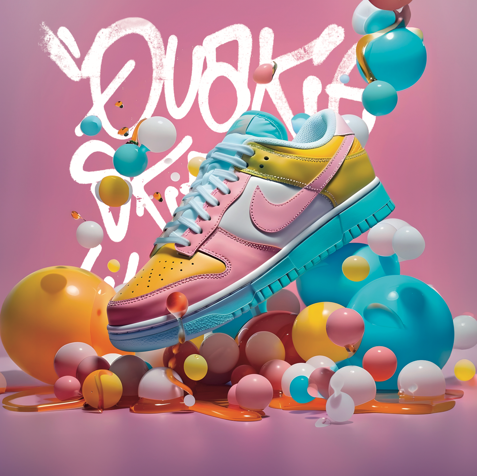 Tableau Sneakers Nike Pastel - Décoration Murale Design - Fabulartz.fr