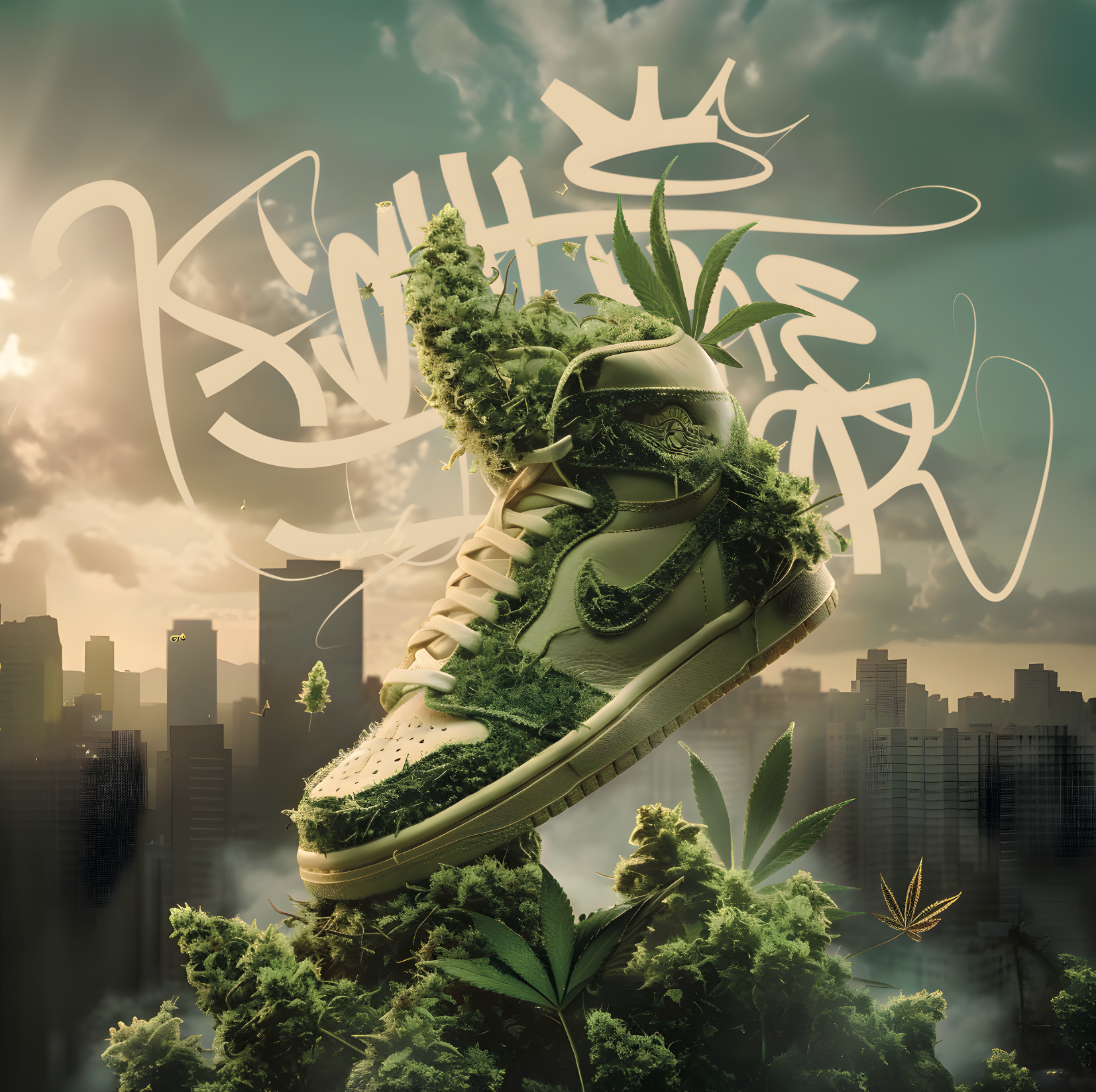 Tableau Sneakers Nike Vertes - Décoration Murale Design - Fabulartz.fr