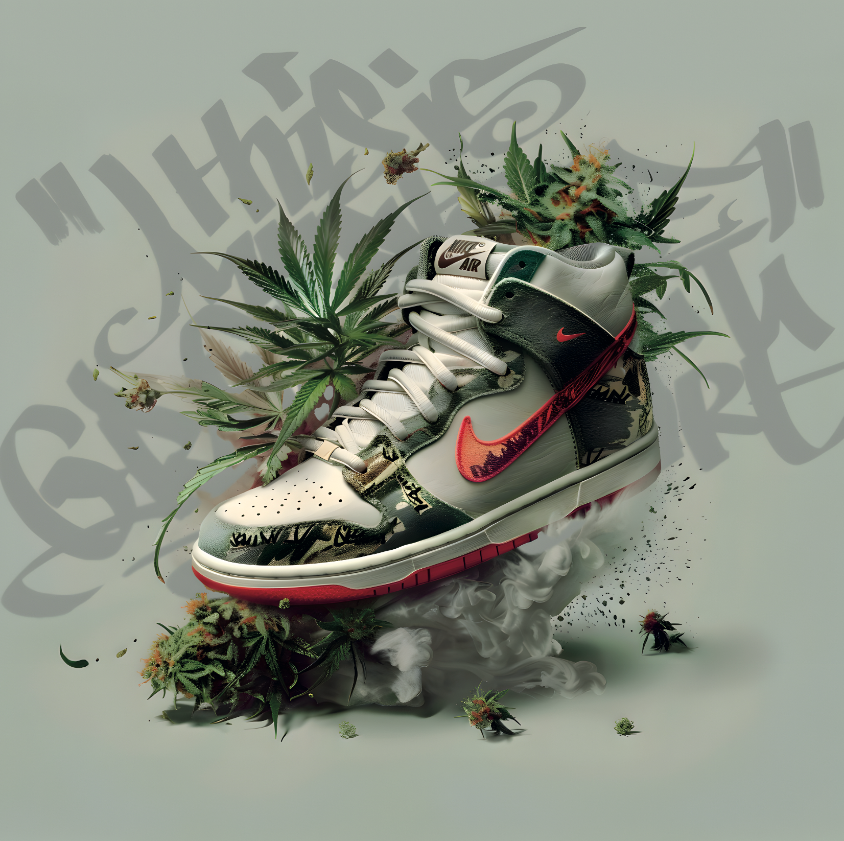 Tableau Sneakers Nike Cannabis - Décoration Murale Design - Fabulartz.fr