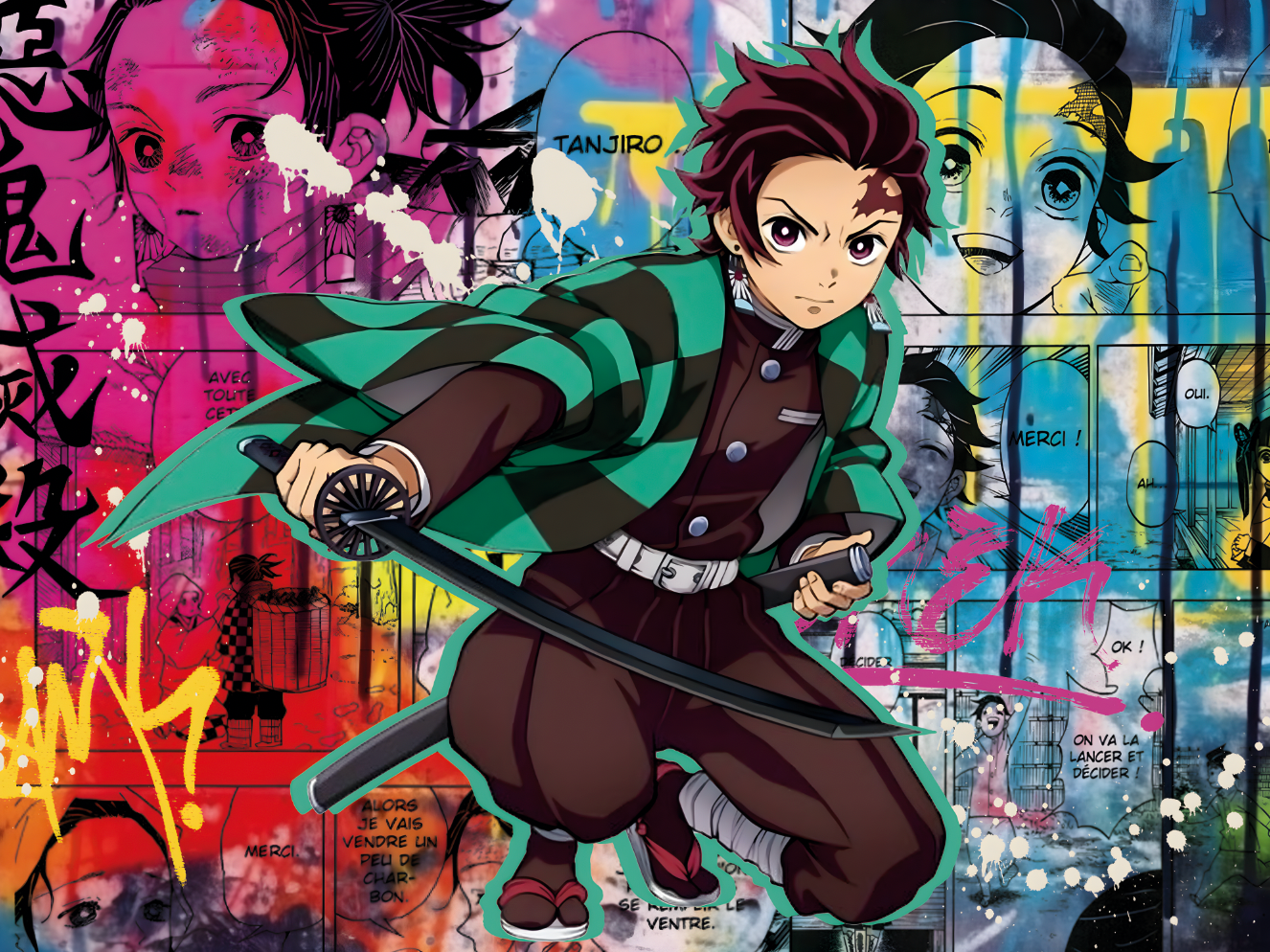 Tableau Demon Slayer - Tanjiro en Action - Fabulartz.fr