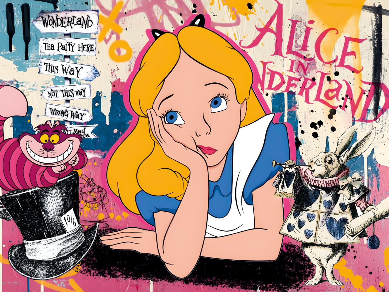 Tableau Alice aux Pays des Merveilles - Déco Murale Design - Fabulartz.fr