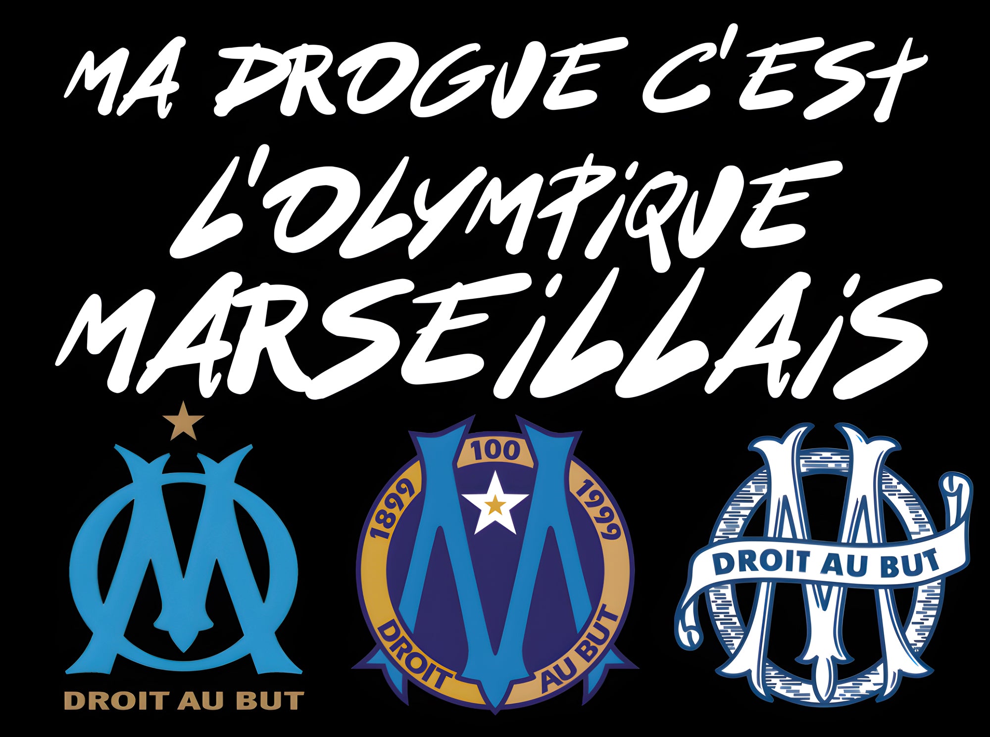 Tableau OM Ma Droge Olympique Marseillais - Cadre Mural - Fabulartz.fr