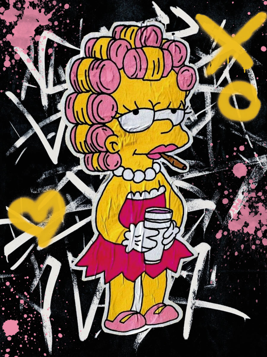 Tableau Simpson - Lisa Pop Graffiti Street Art