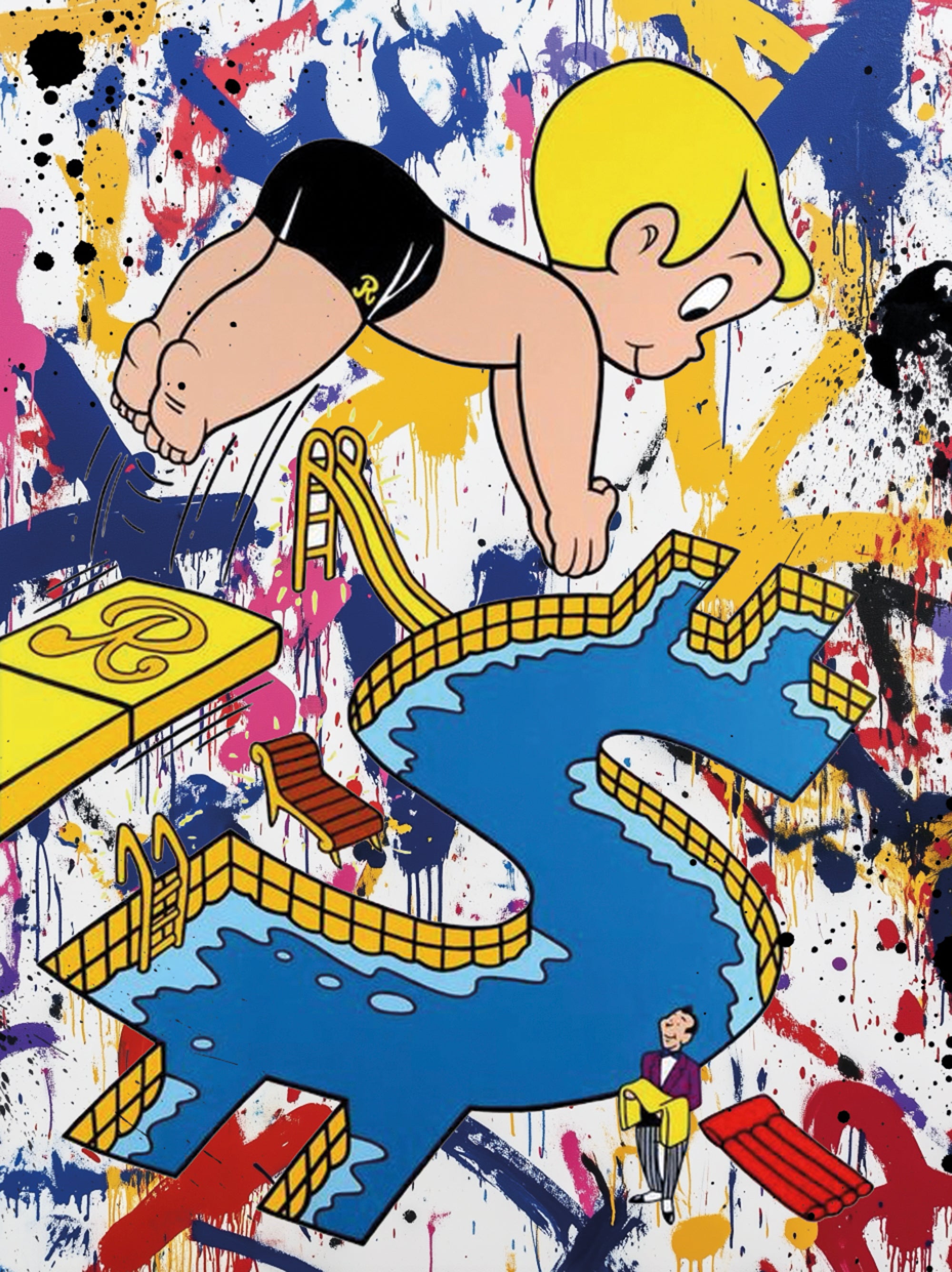Tableau Richie Plongeon - L'Art et la Richesse - Fabulartz.fr