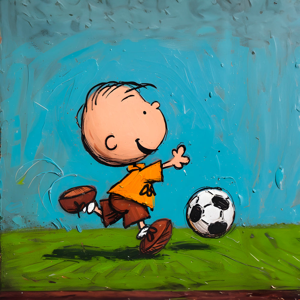 Tableau Snoopy - Charlie Brown Goal Time - Décoration murale sportive - Fabulartz.fr