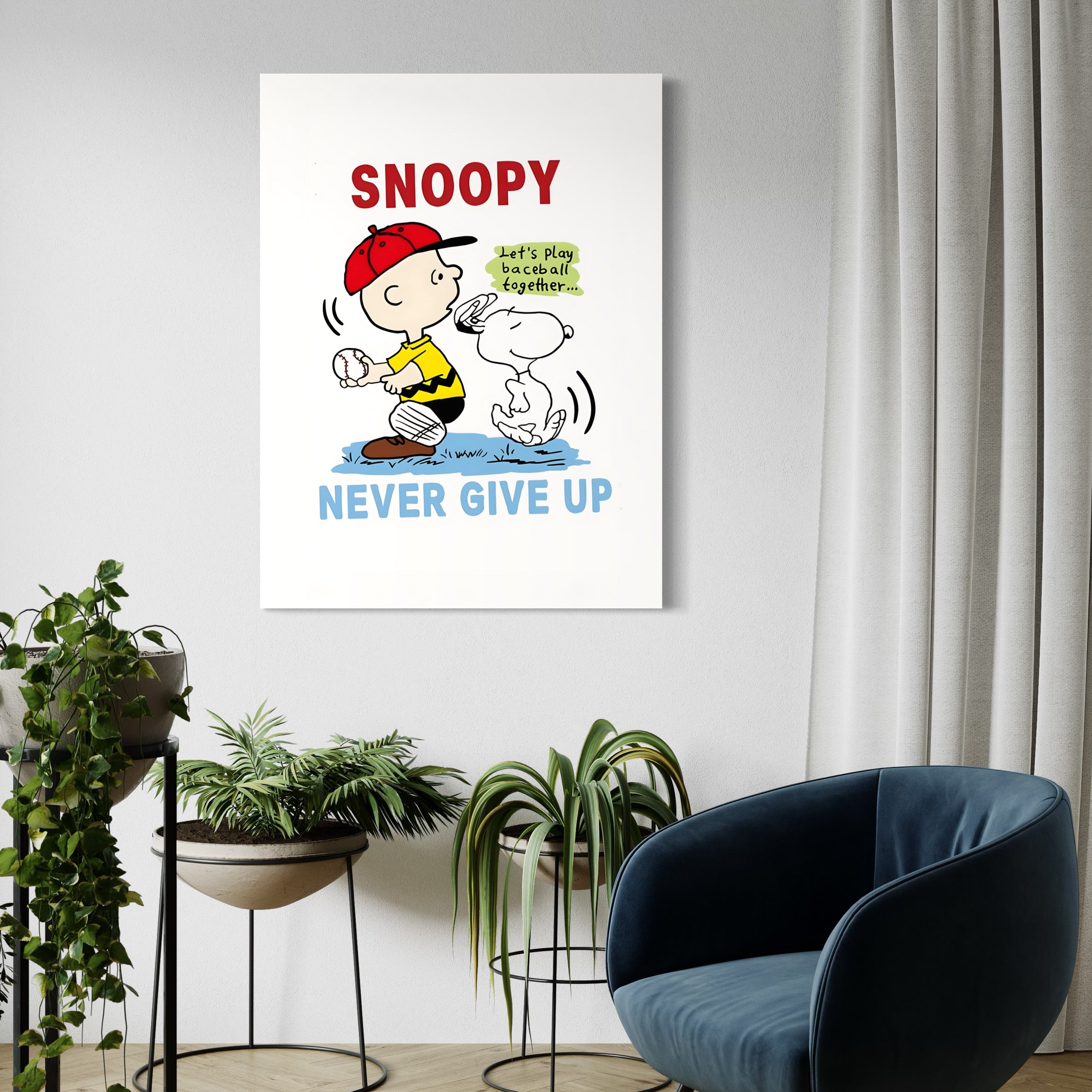 Tableau Snoopy - Never Give Up - Fabulartz.fr