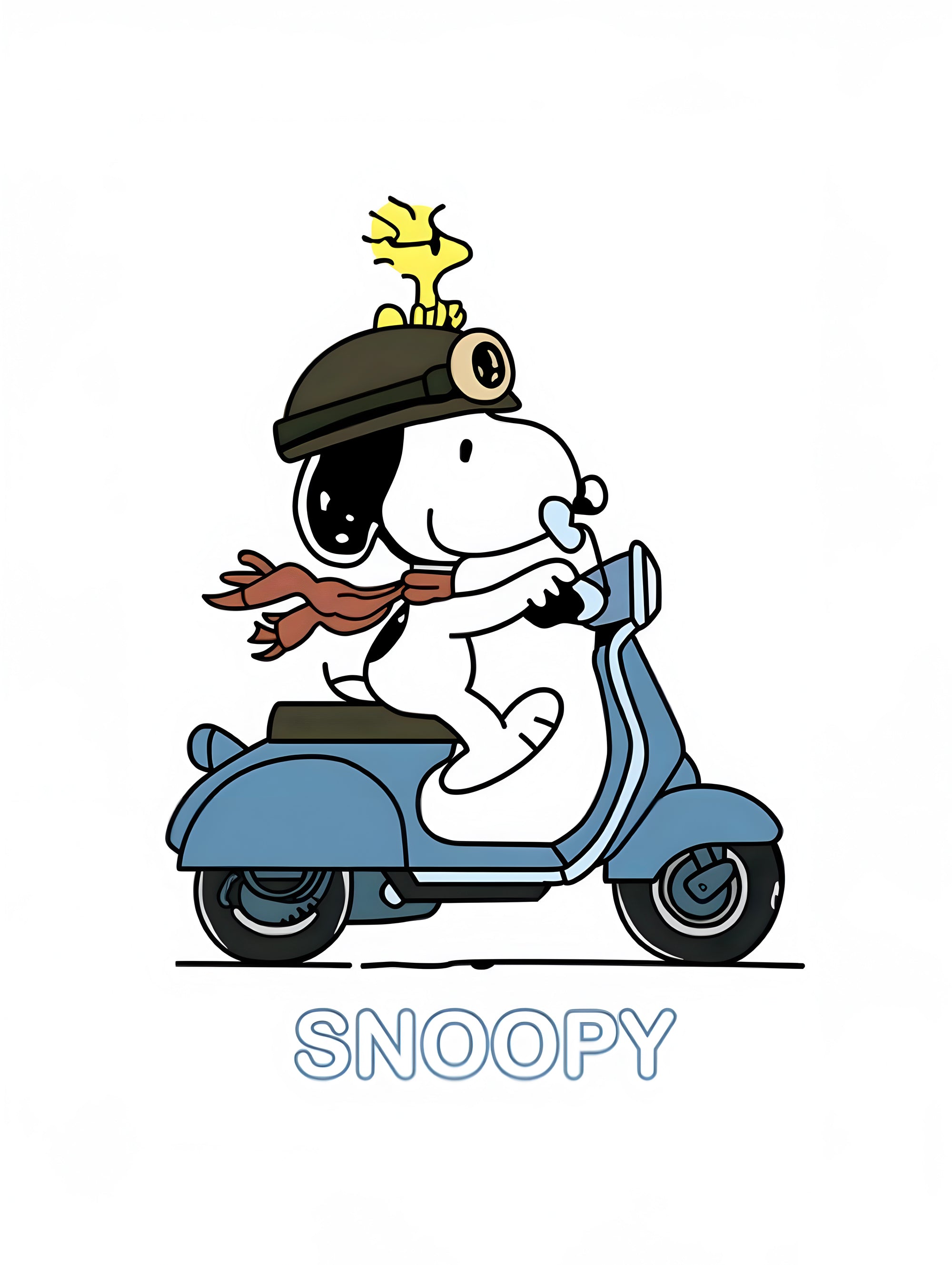 Tableau Snoopy Vespa Ride - Déco Murale Fun - Fabulartz.fr