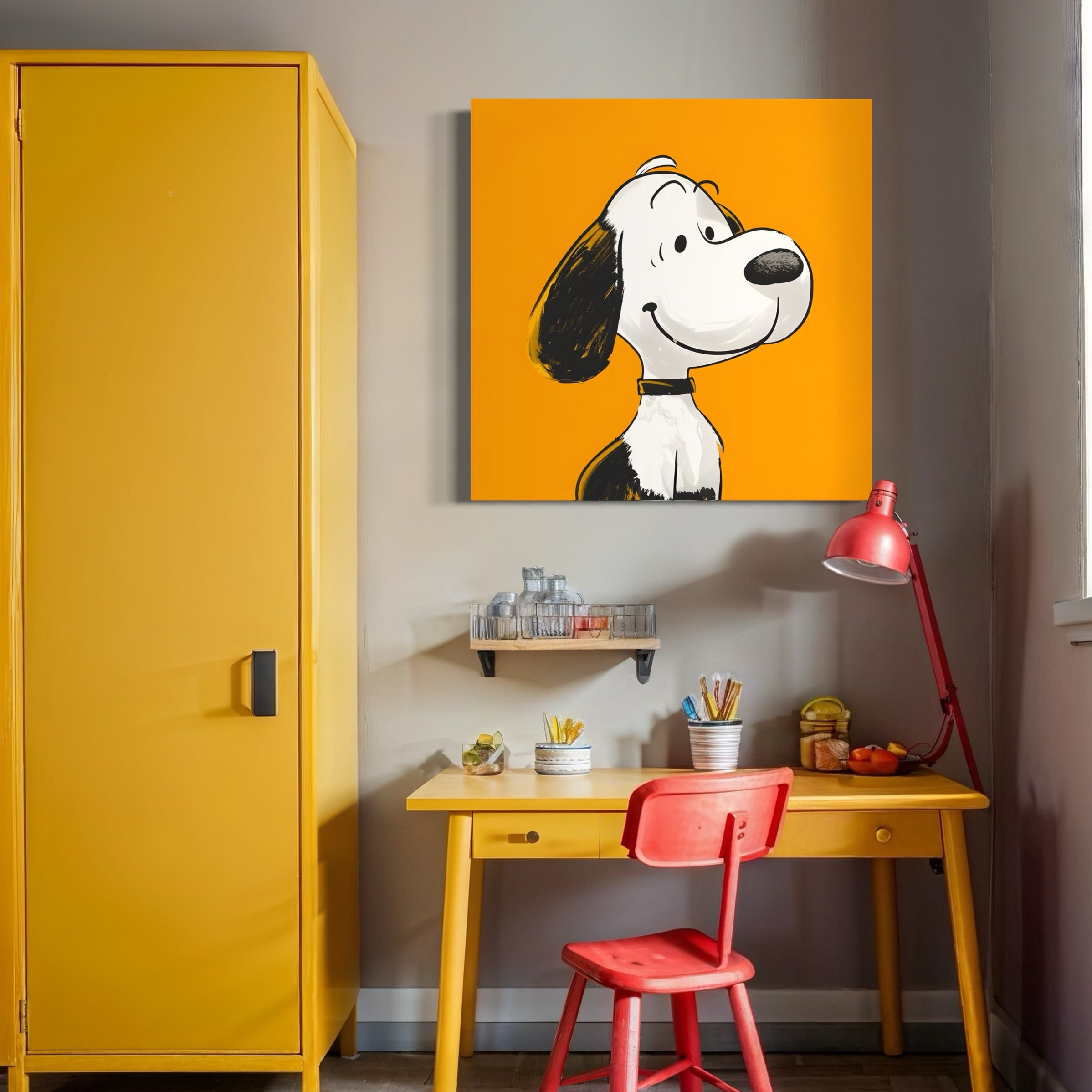 Tableau Snoopy portrait - Décoration intérieure colorée - Fabulartz.fr