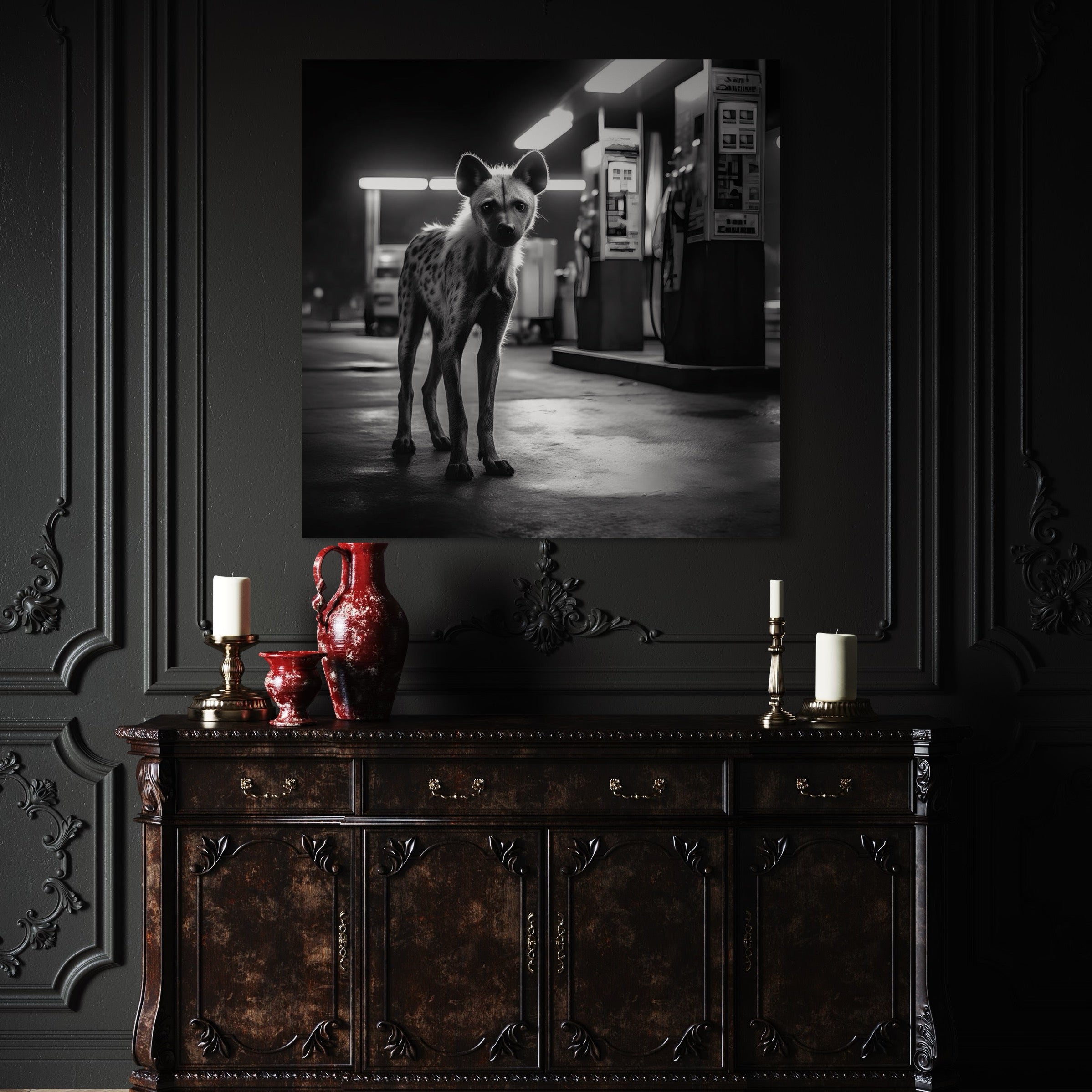Tableau Photographie La Hyène Solitaire - Déco Murale Design - Fabulartz.fr