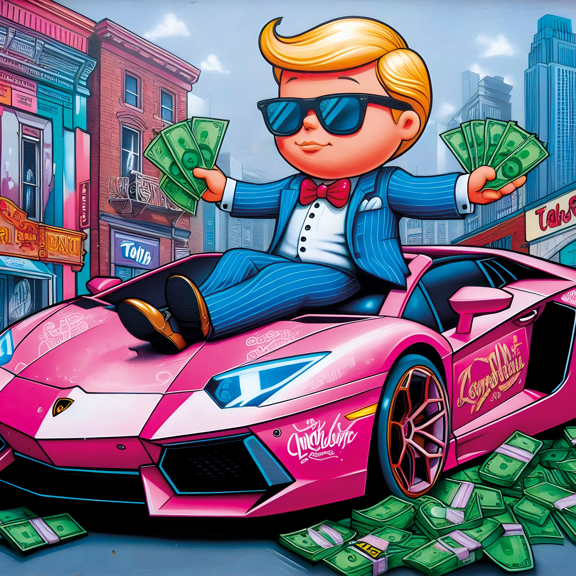 Tableau Monopoly Luxe Voiture – Décoration Murale Design - Fabulartz.fr