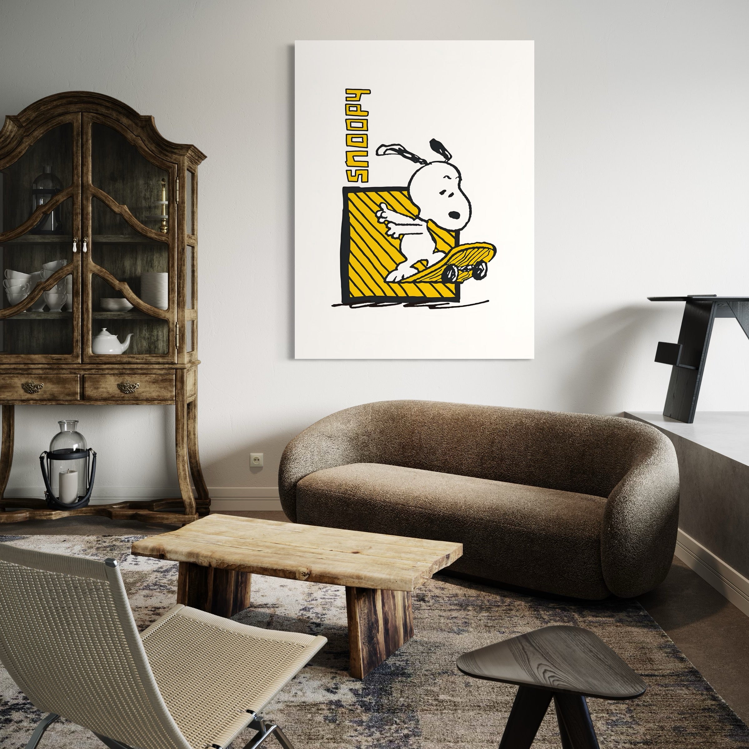 Tableau Snoopy Skateboard - Déco Murale Fun - Fabulartz.fr