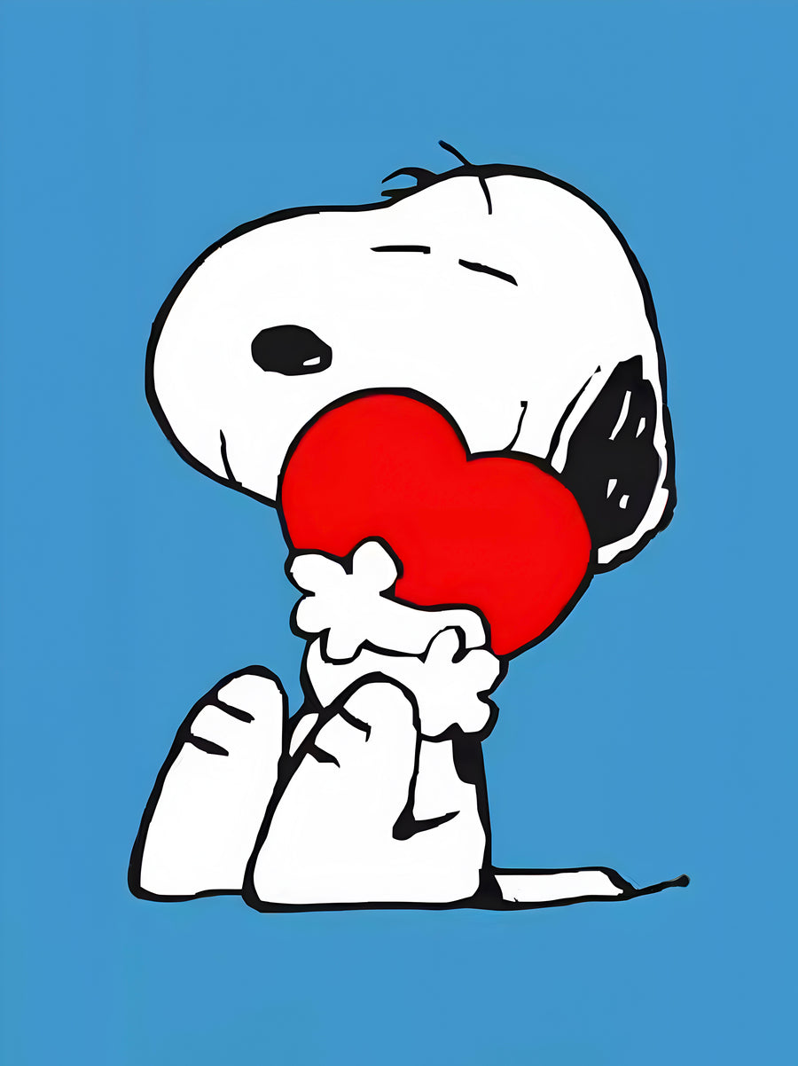Painting Snoopy Heart Hug - Déco Murale Amour