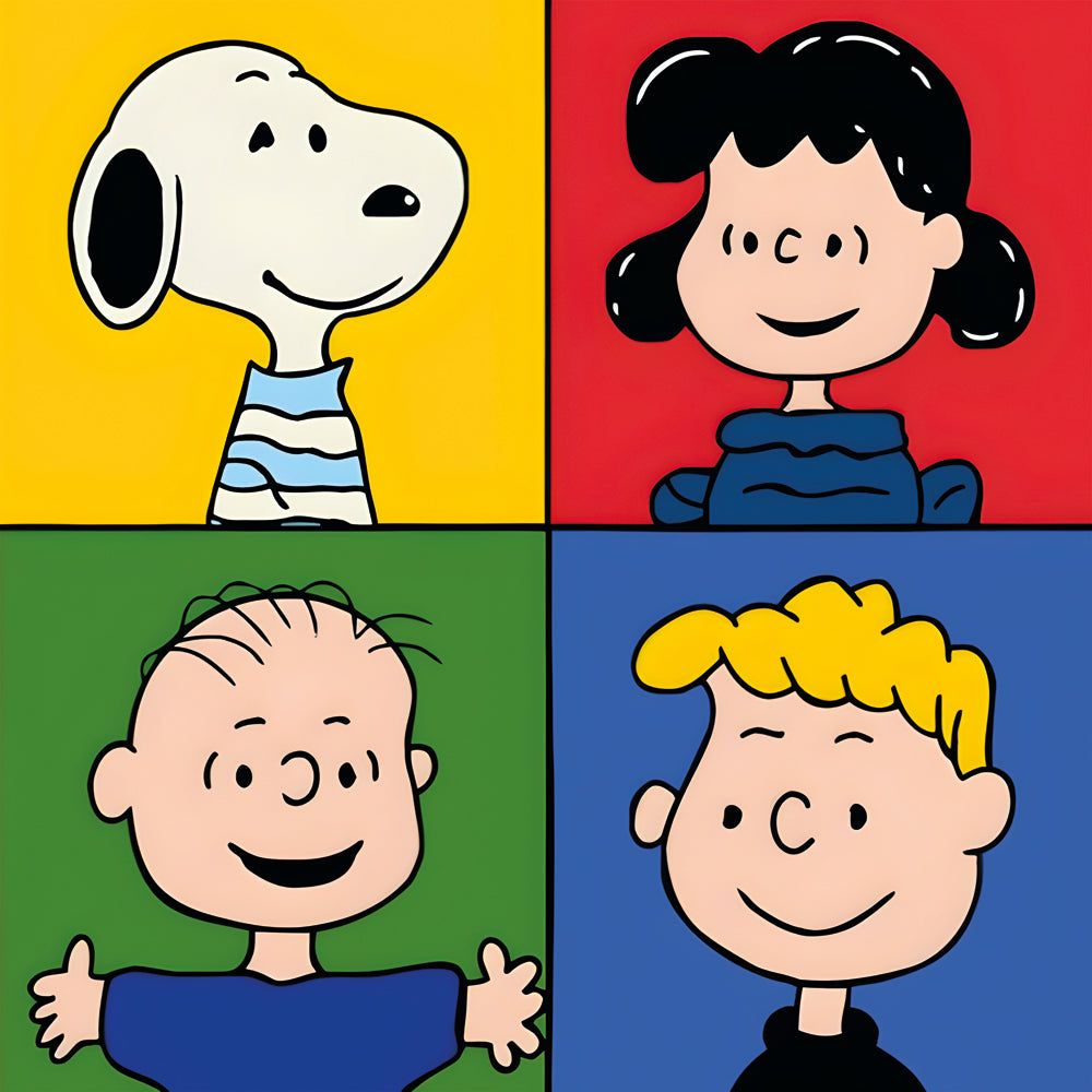 Tableau Snoopy Pop Art Friends - Décoration Murale Coloré - Fabulartz.fr