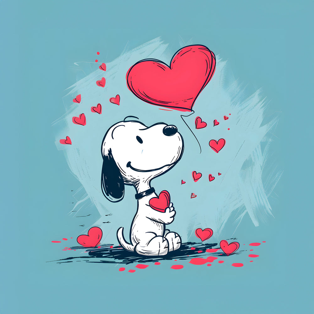 Tableau Snoopy Love Overflow - Décoration murale design - Fabulartz.fr