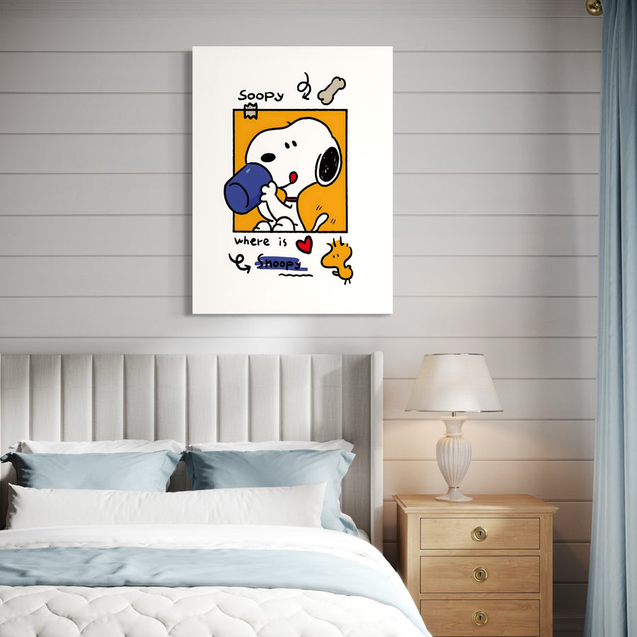 Tableau Snoopy Dov'è Snoopy - Divertente decorazione da parete