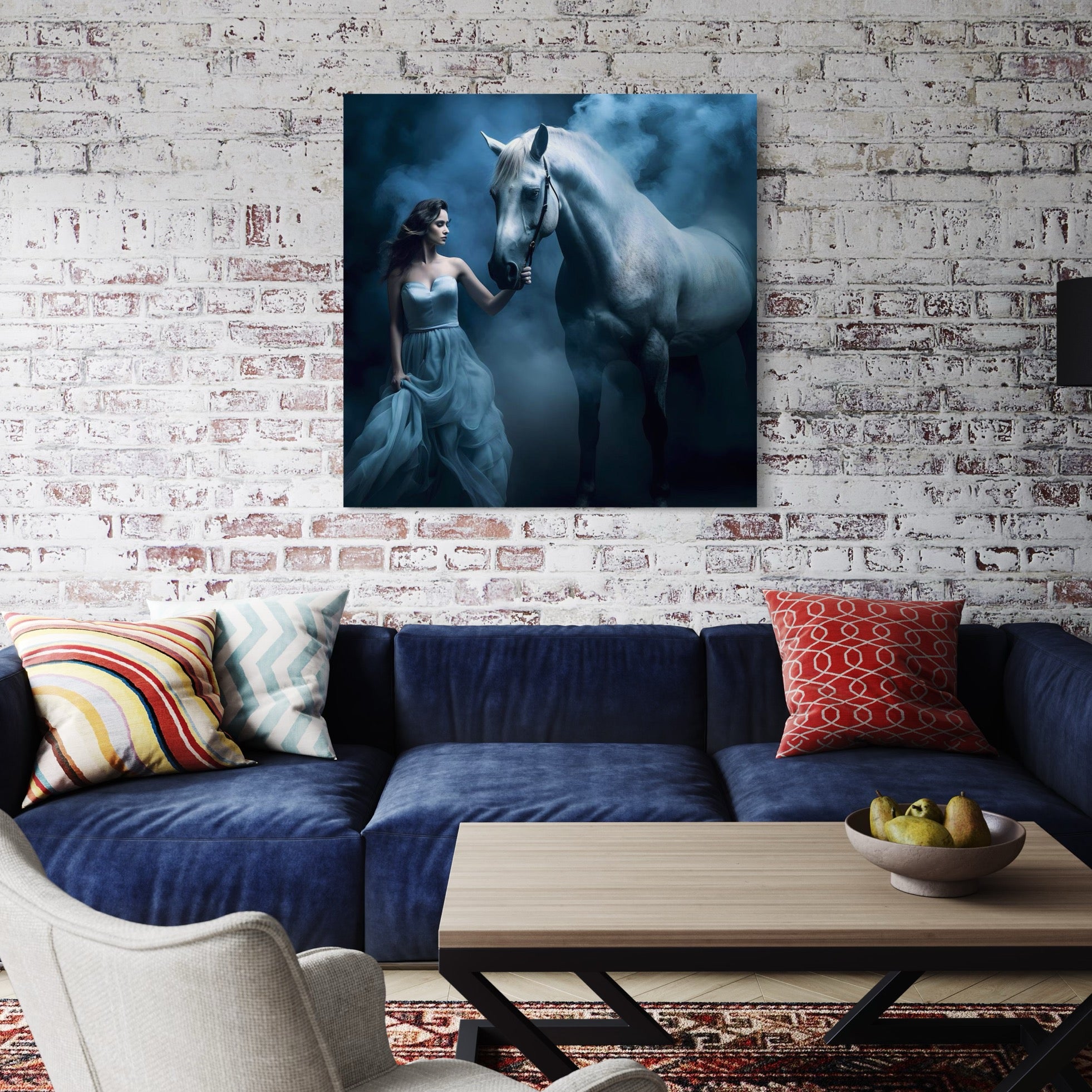 Tableau Photographie La Femme Et Le Cheval - Cadre Mural - Fabulartz.fr