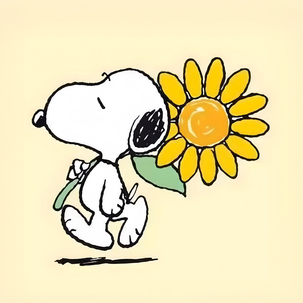 Tableau Snoopy Sunflower Joy - Déco murale colorée - Fabulartz.fr