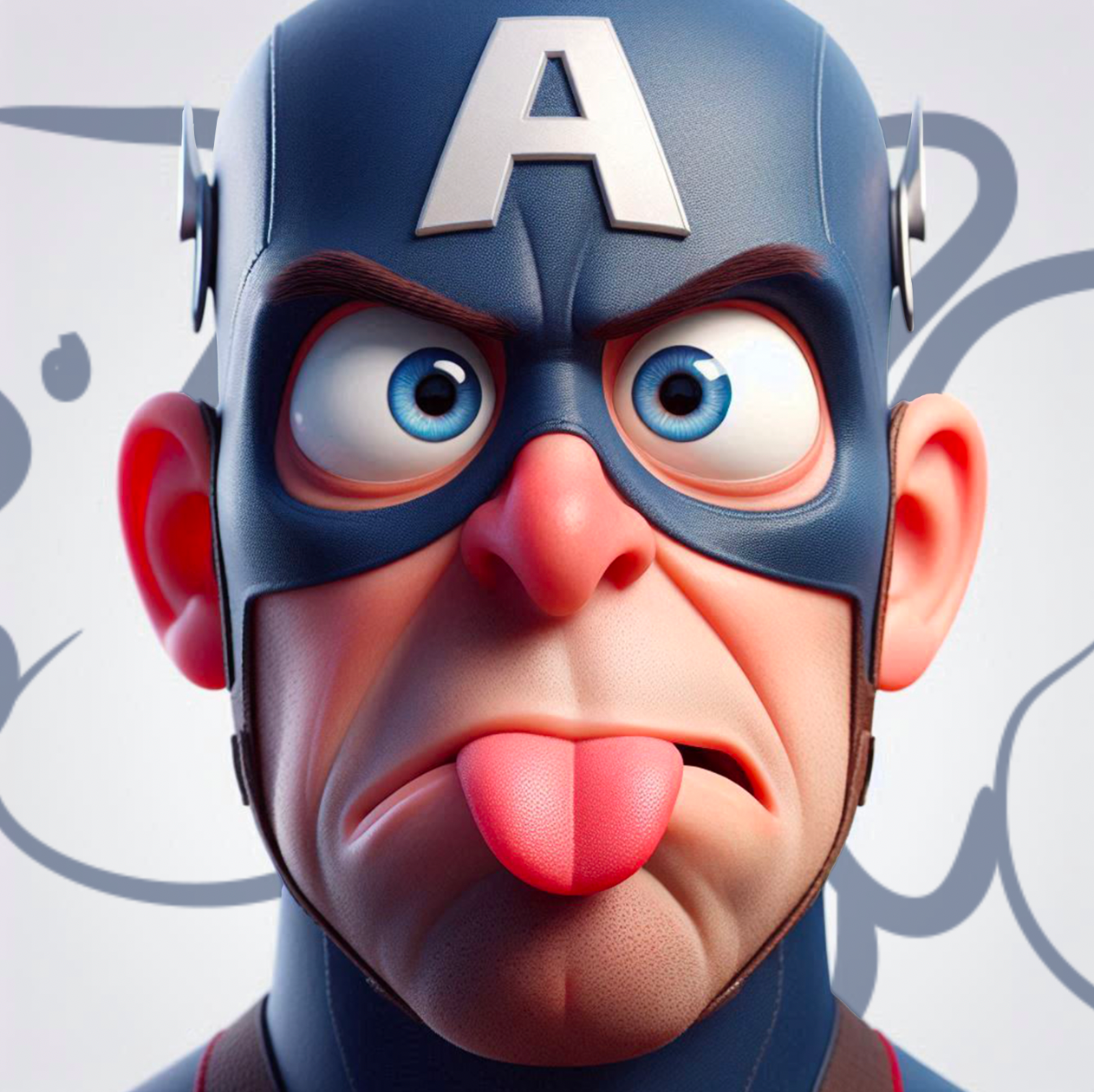 Tableau Portrait Captain America Amusé - Déco Murale Moderne - Fabulartz.fr