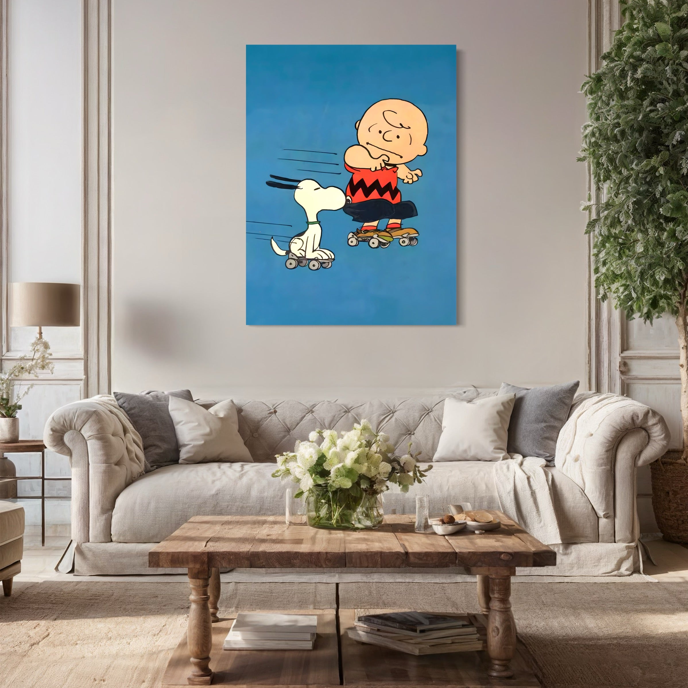 Tableau Snoopy Skating - Décoration Murale Fun - Fabulartz.fr