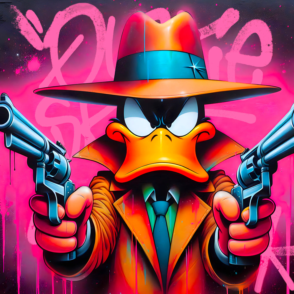 Daffy Duck Flinger - Tableau Pop Art - Fabulartz.fr 