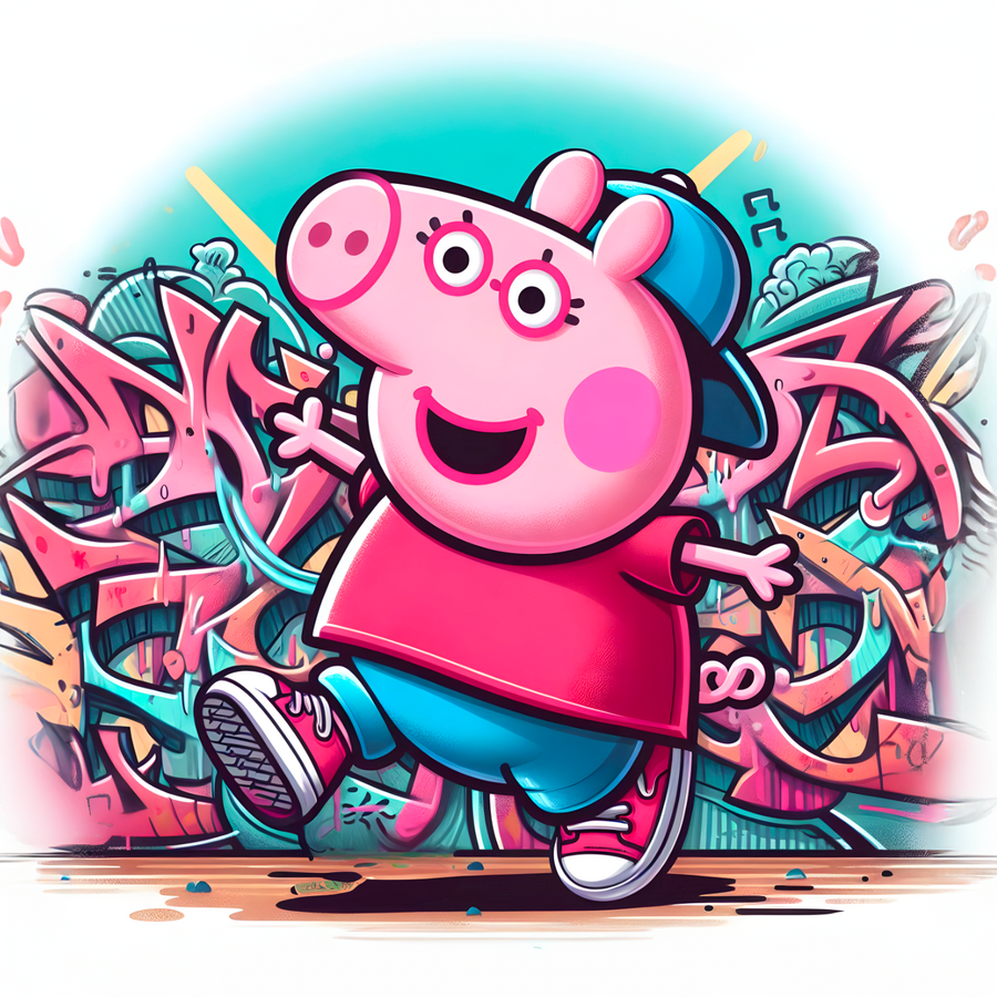 Tableau Enfant Peppa Pig - Cadre Déco Coloré