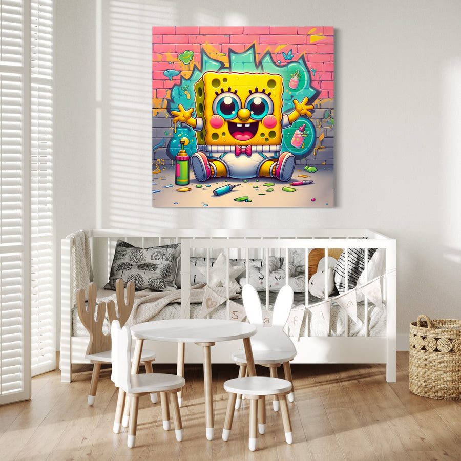 Tableau Enfant Bob l'Éponge - Cadre Déco Coloré
