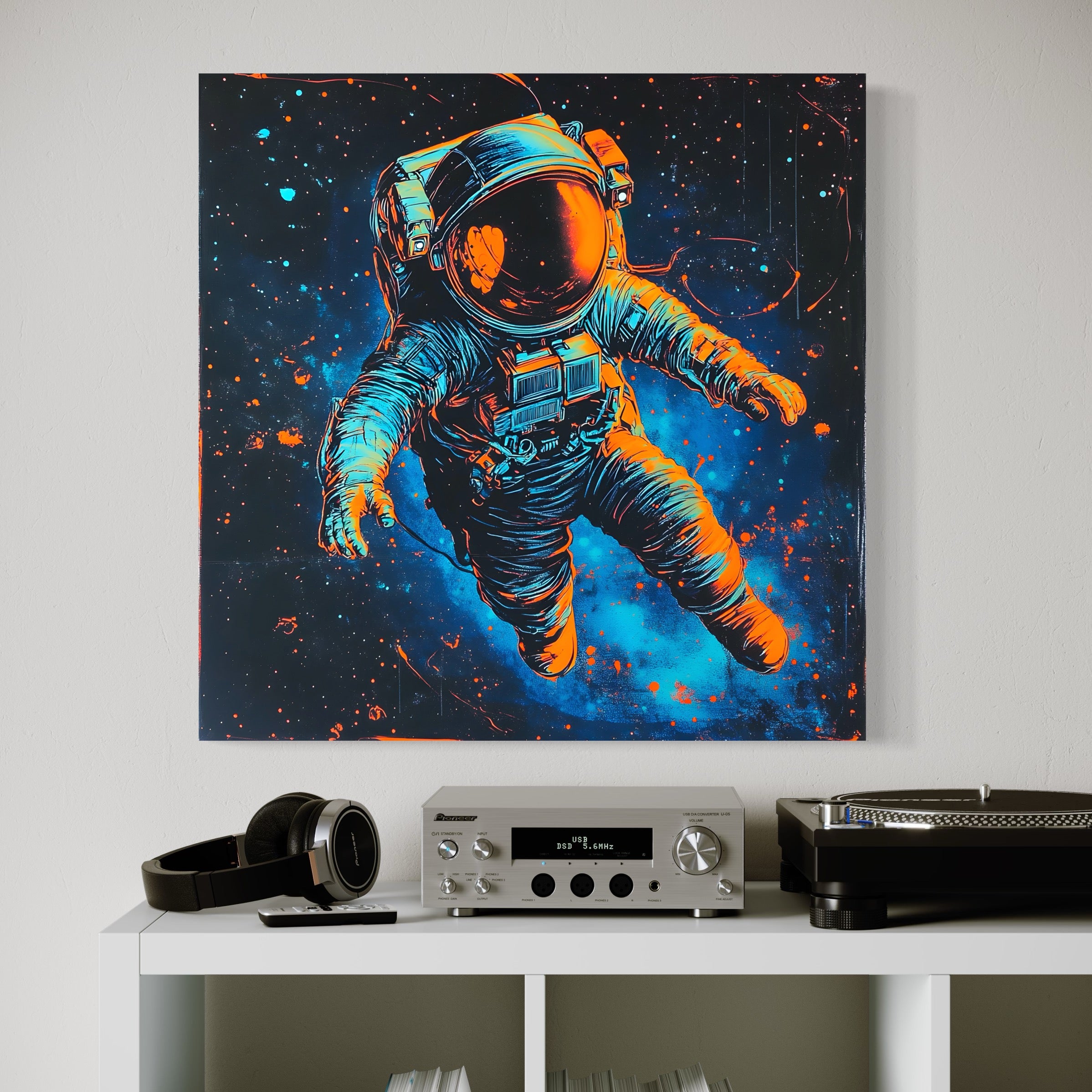 Tableau Espace Astronaute Flottant - Décoration Murale Moderne - Fabulartz.fr
