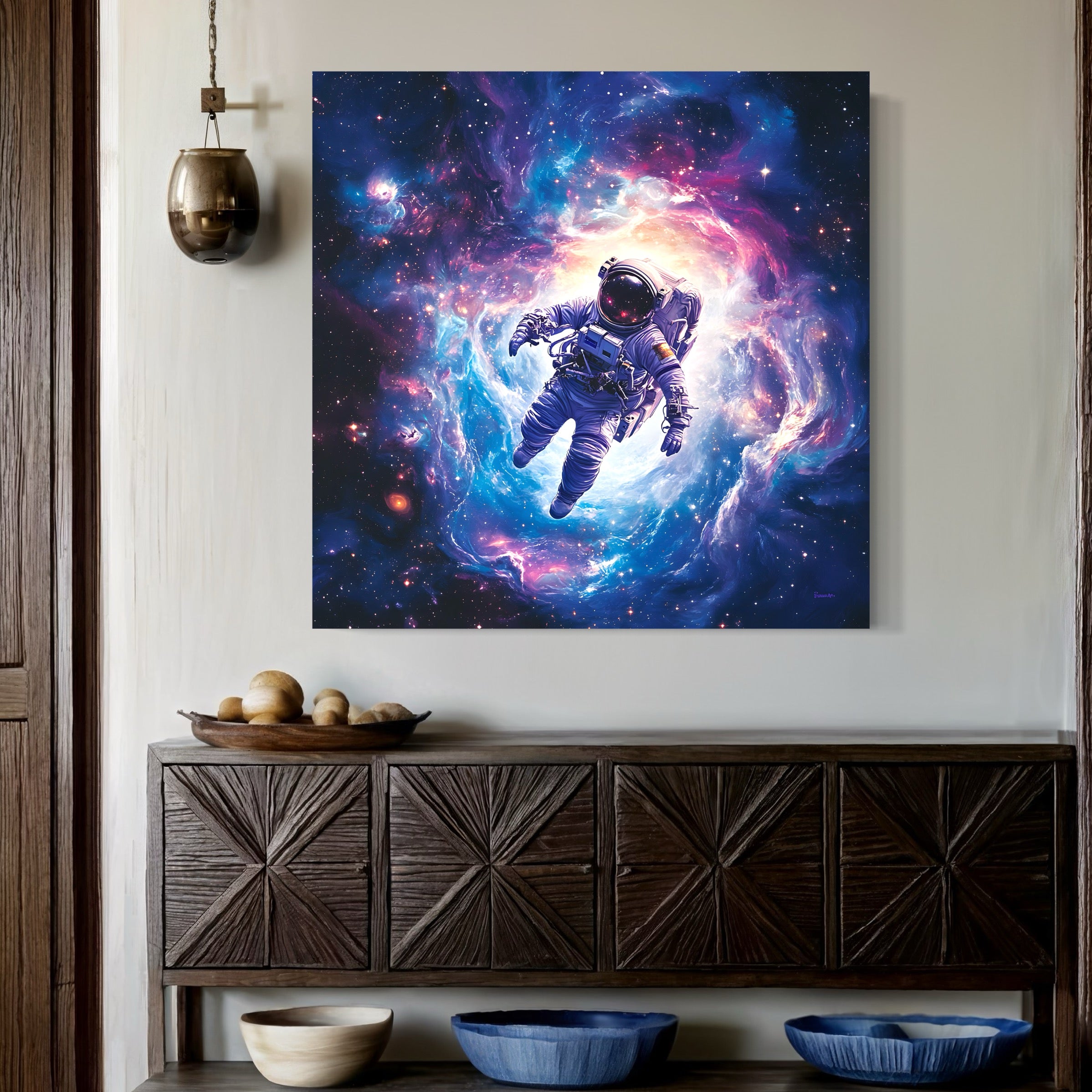 Tableau Espace Astronaute dans Vortex - Décoration Murale Design - Fabulartz.fr