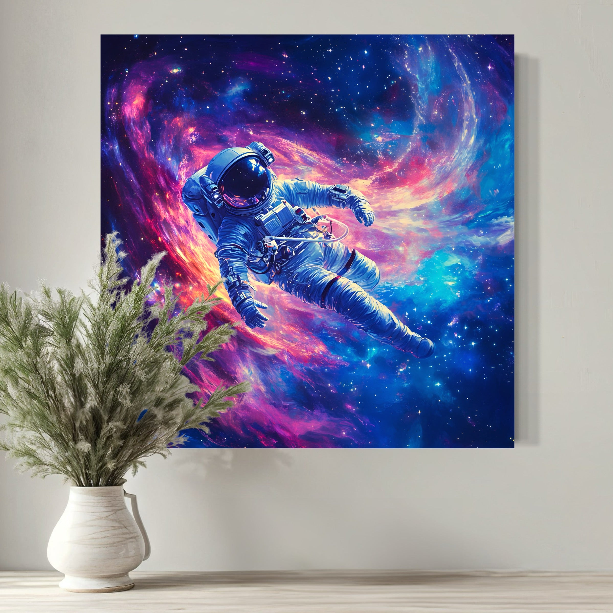Tableau Espace Astronaute Flottant - Déco Murale Contemporaine - Fabulartz.fr
