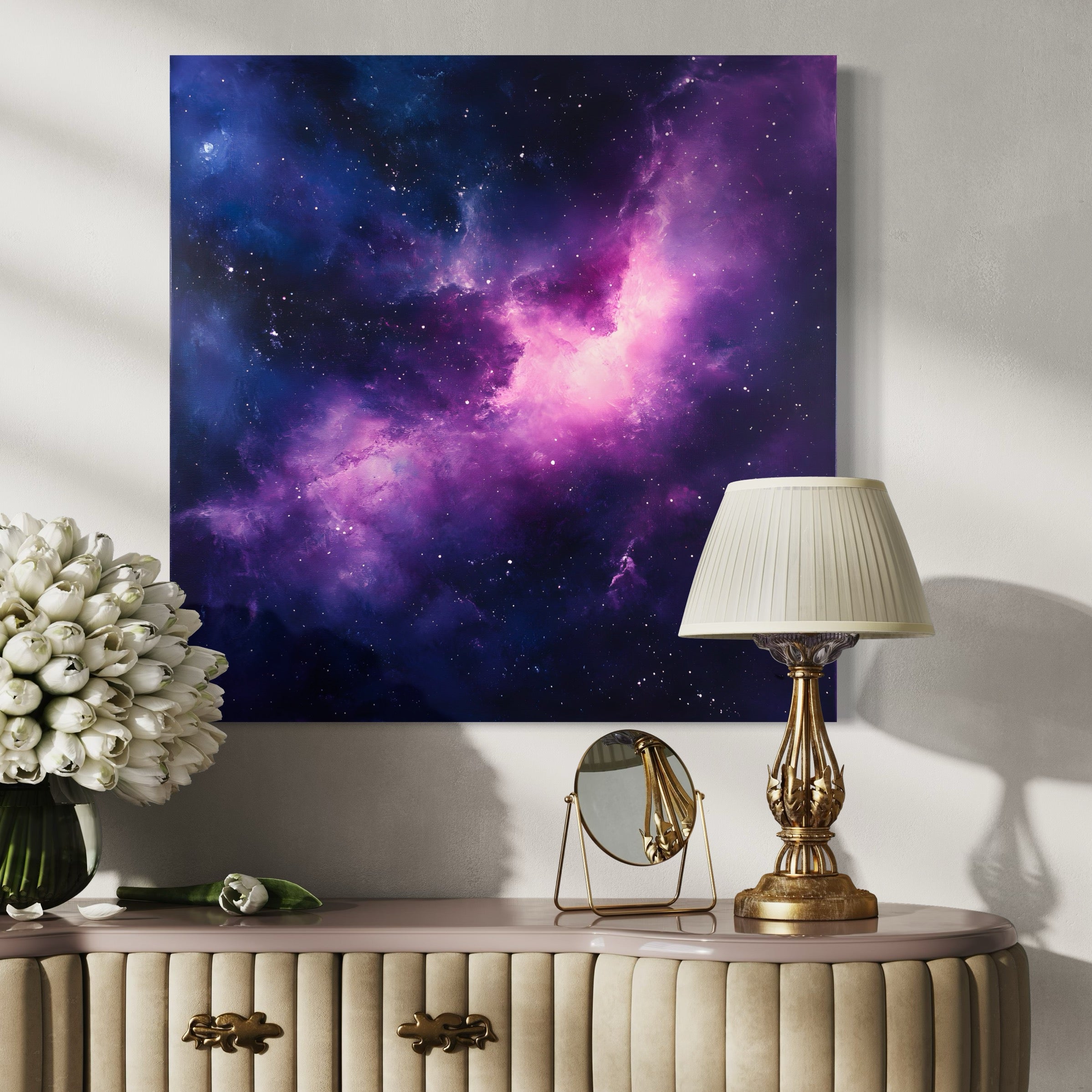Tableau Espace Nébuleuse Violette - Décoration Murale Design - Fabulartz.fr