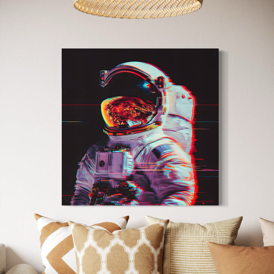 Painting Space Astronaut Glitch - Modern Wall Decor