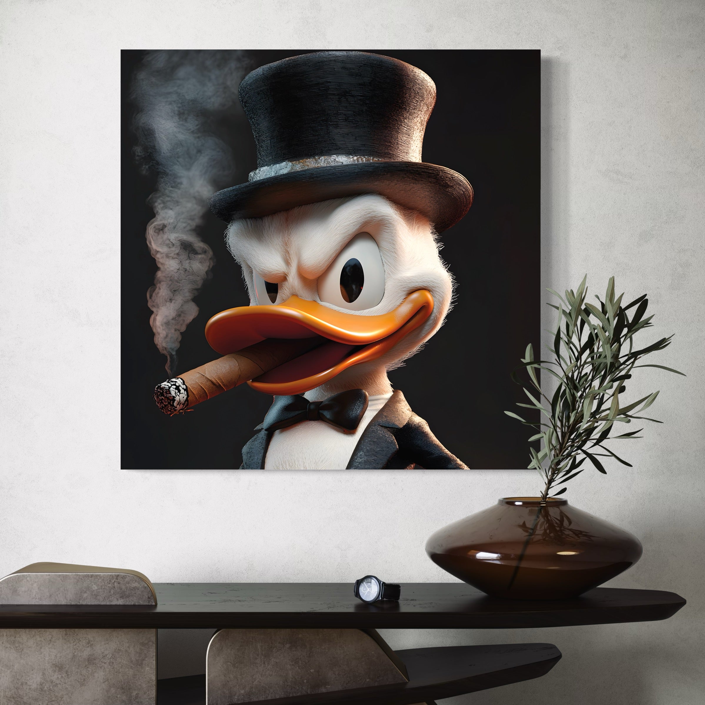 Tableau Picsou Smoking Cigare – Décoration Murale Moderne - Fabulartz.fr
