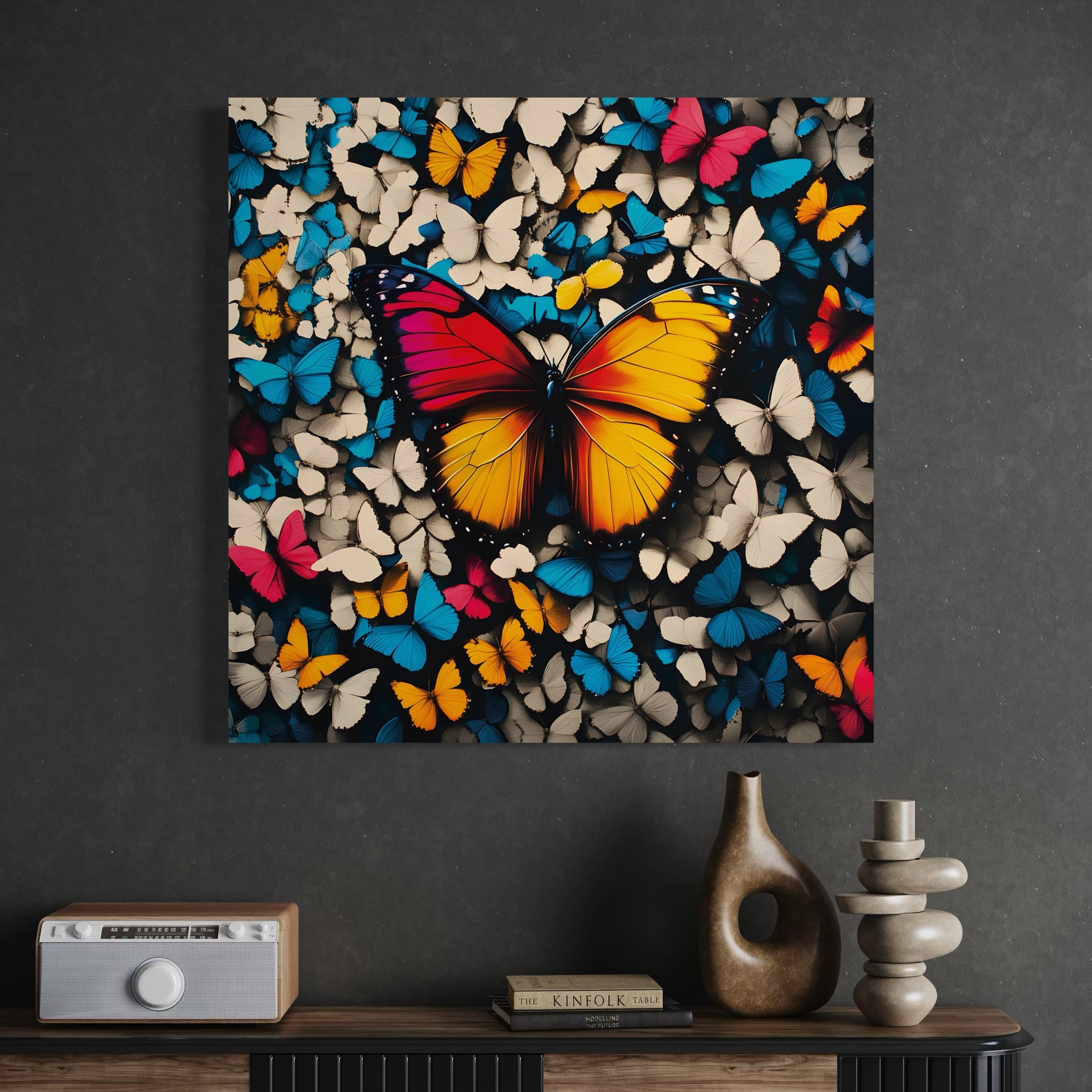 Tableau Papillon en Éclats Multicolores - Décoration Murale - Fabulartz.fr