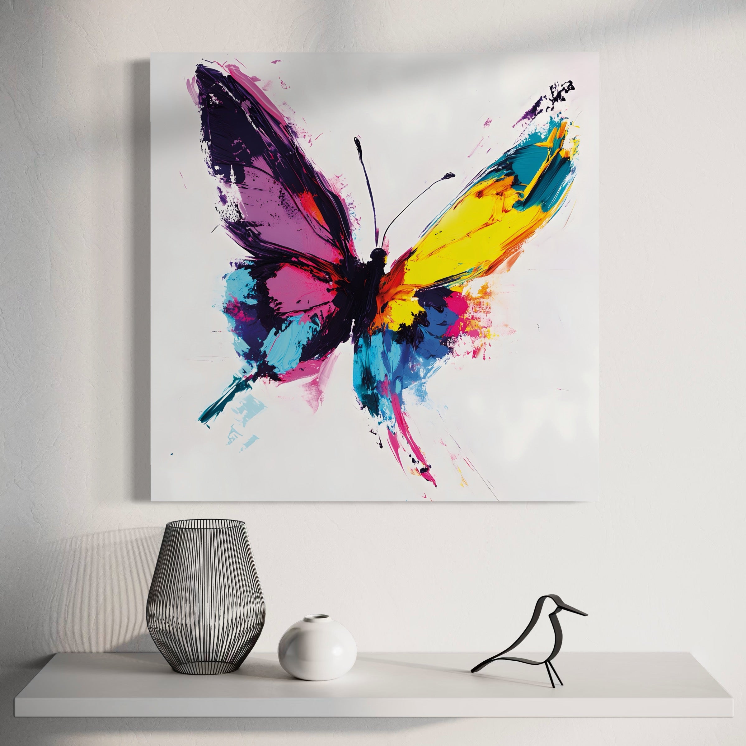 Tableau Papillon Explosion de Couleurs - Décoration Murale Moderne - Fabulartz.fr