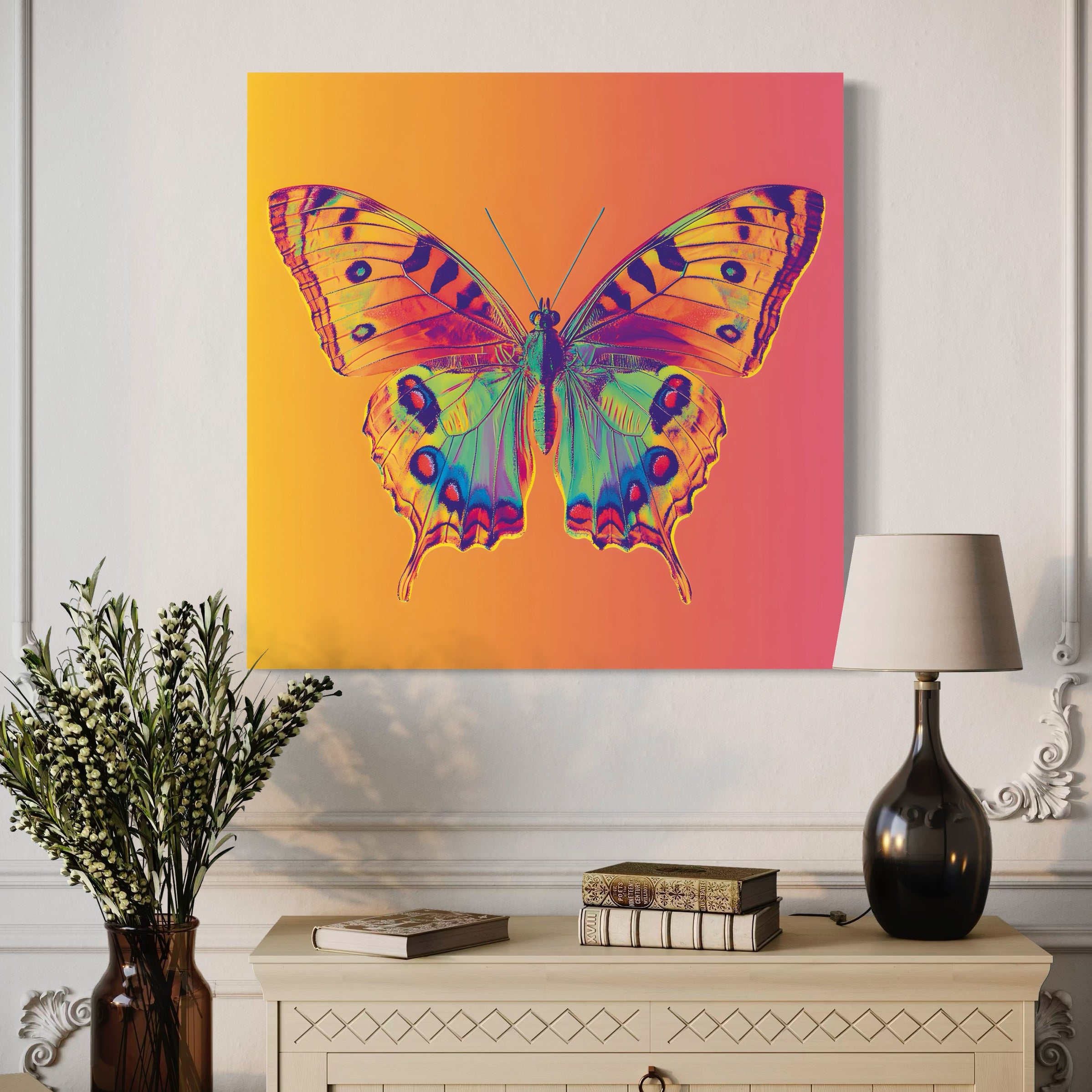 Tableau Papillon Pop Art - Cadre Mural Moderne - Fabulartz.fr