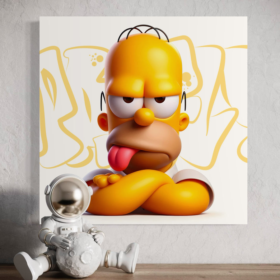 Tableau Portrait Homer Amusé - Déco Murale Moderne