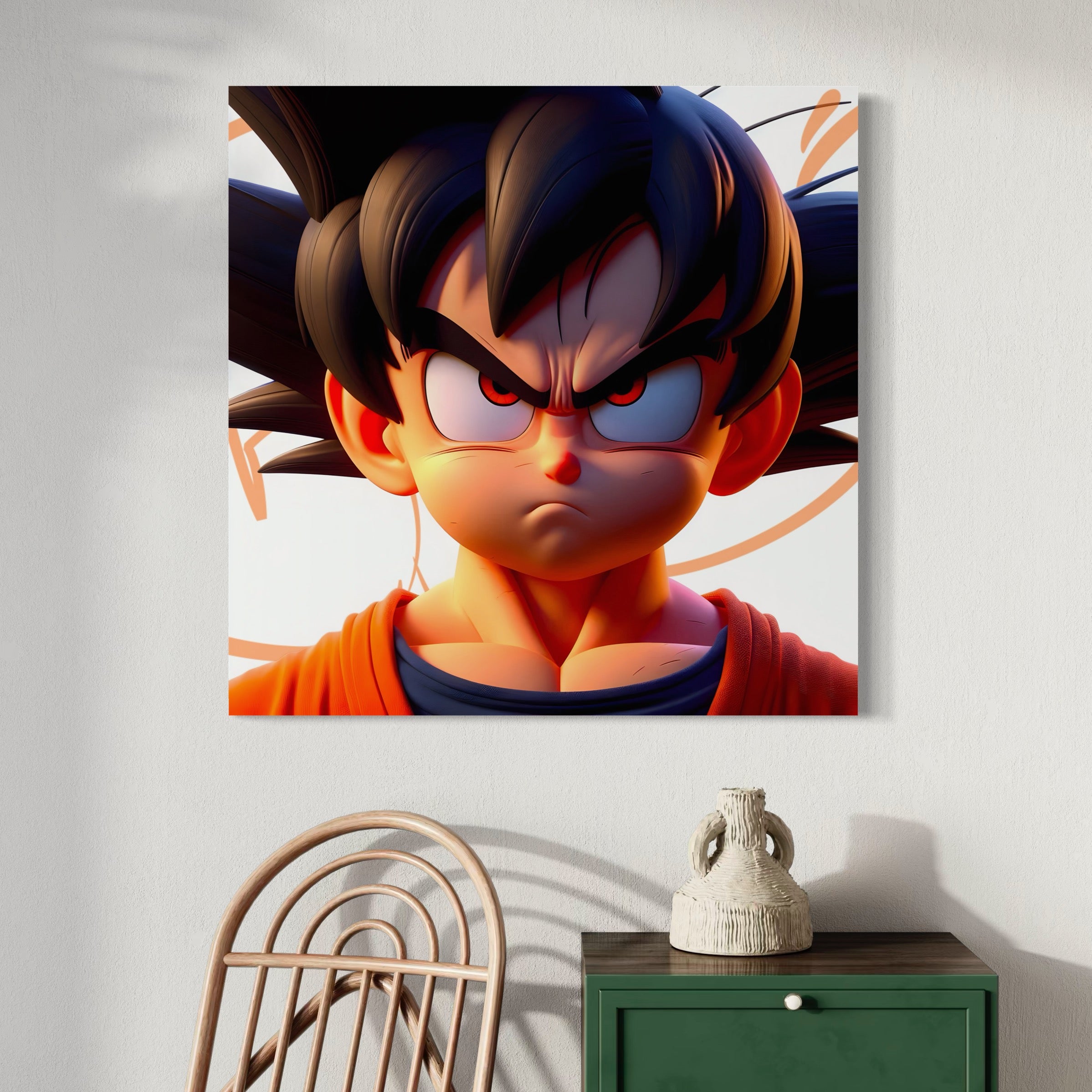 Tableau Portrait Goku Déterminé - Déco Murale Design - Fabulartz.fr