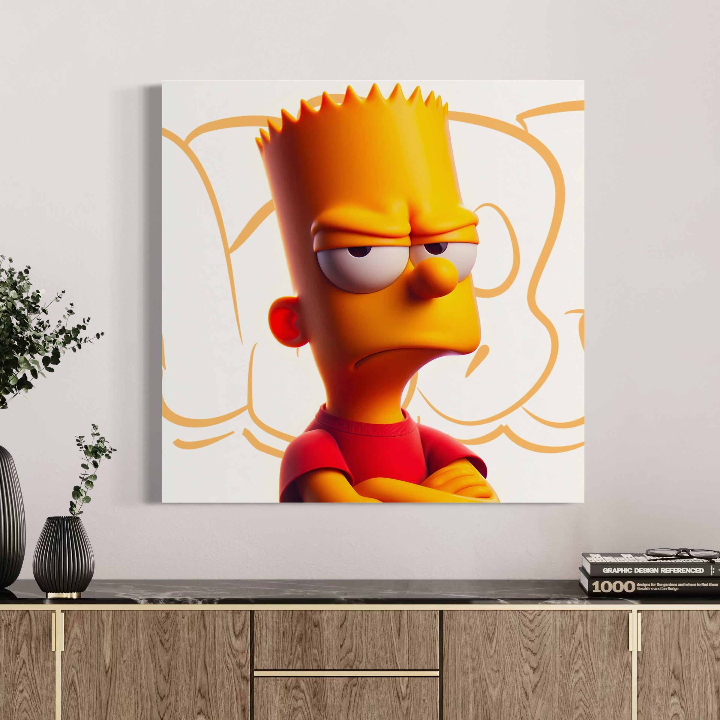 Tableau Portrait Bart Rebelle - Cadre Murale Design - Fabulartz.fr