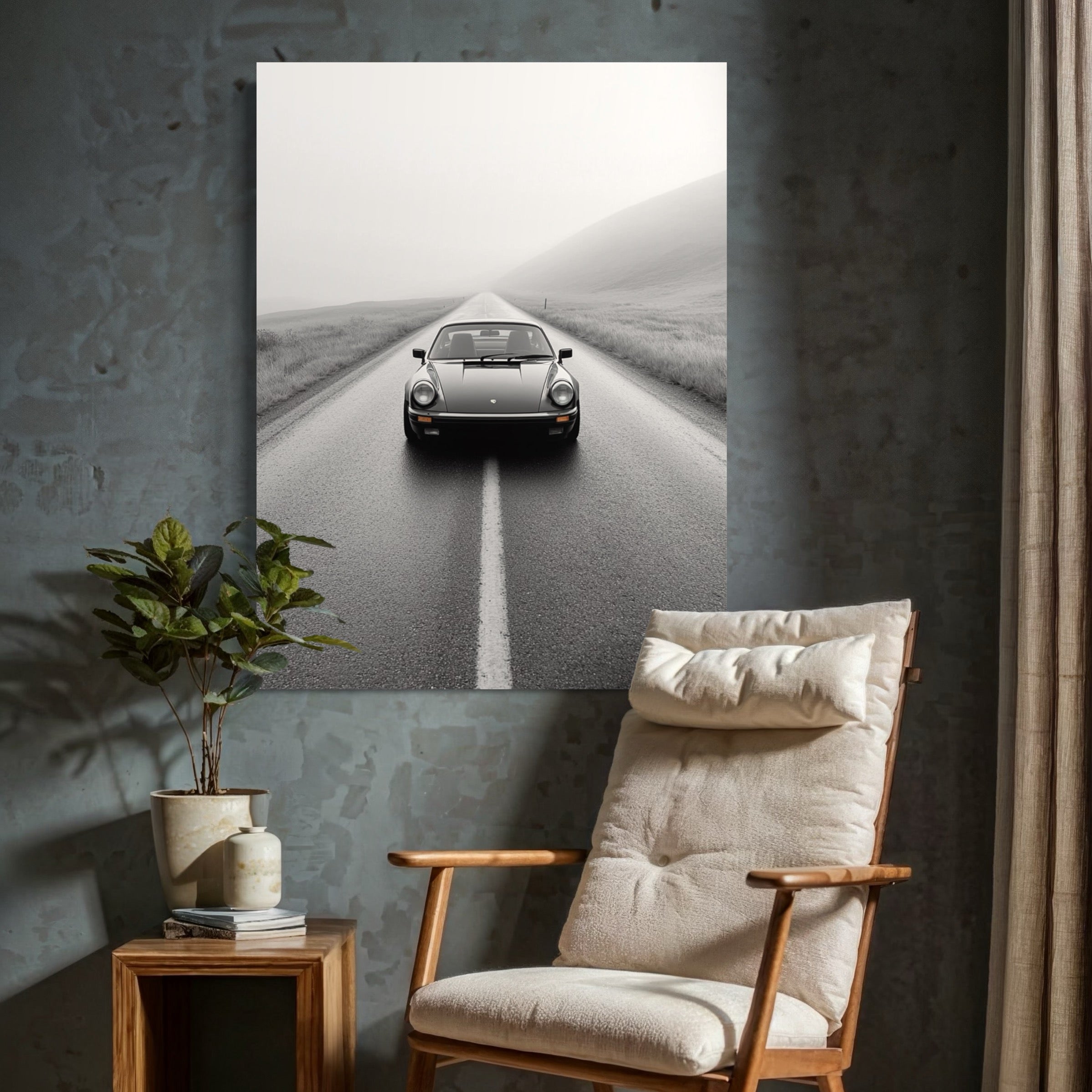 Tableau Porsche Route Brumeuse – Décoration Murale Design - Fabulartz.fr