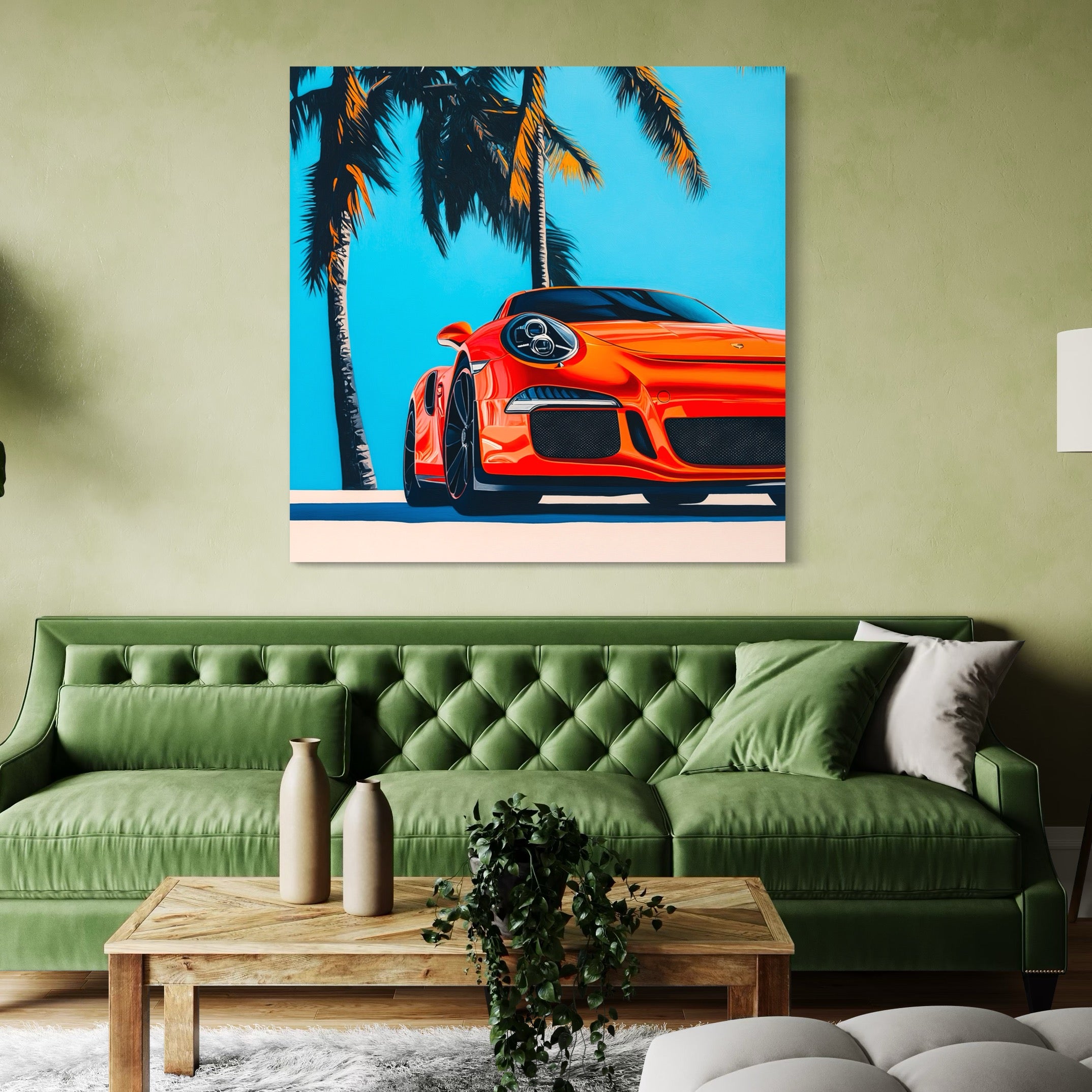 Tableau Porsche Sous les Palmiers – Décoration Murale Design - Fabulartz.fr