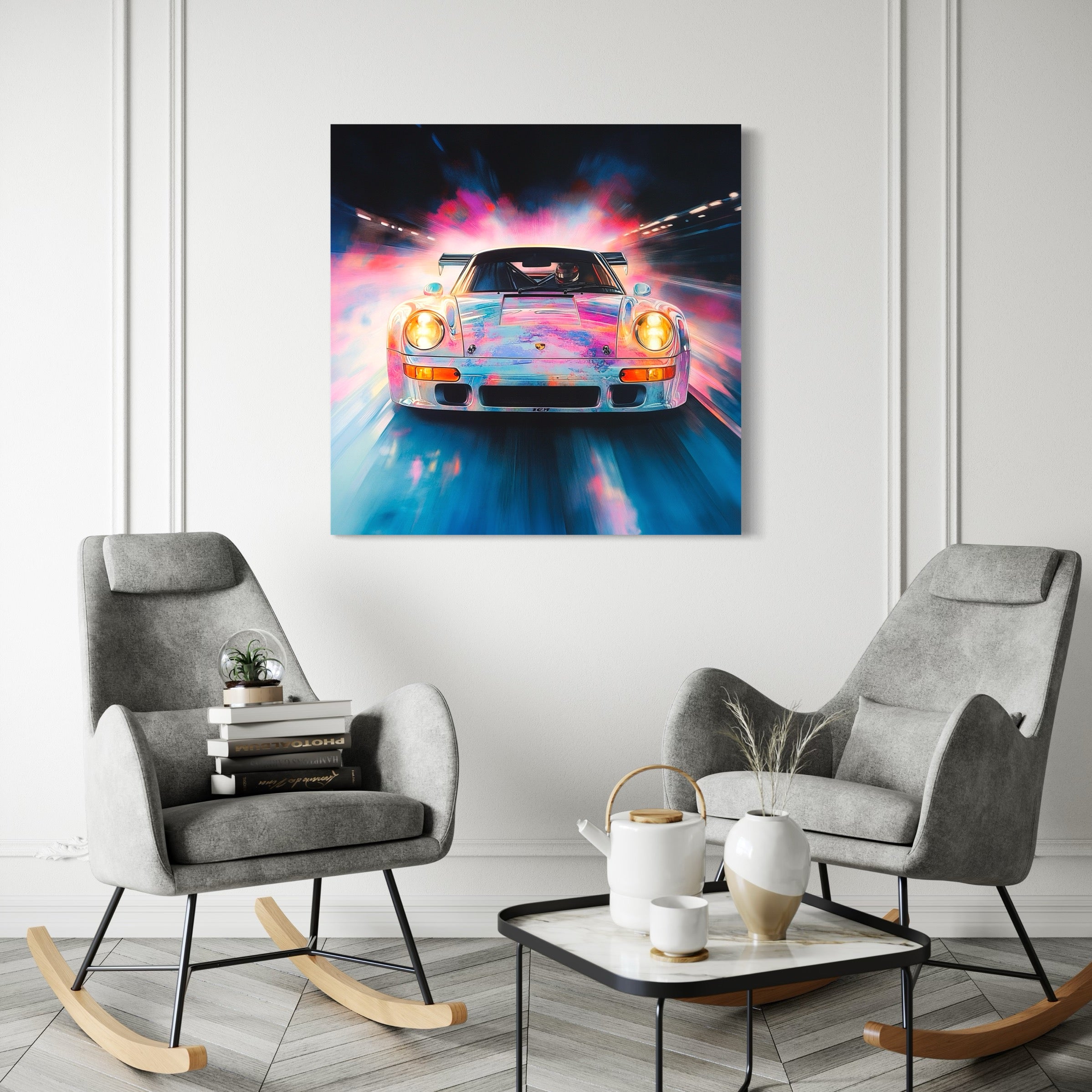 Tableau Porsche Lumières en Mouvement – Décoration Murale Design - Fabulartz.fr