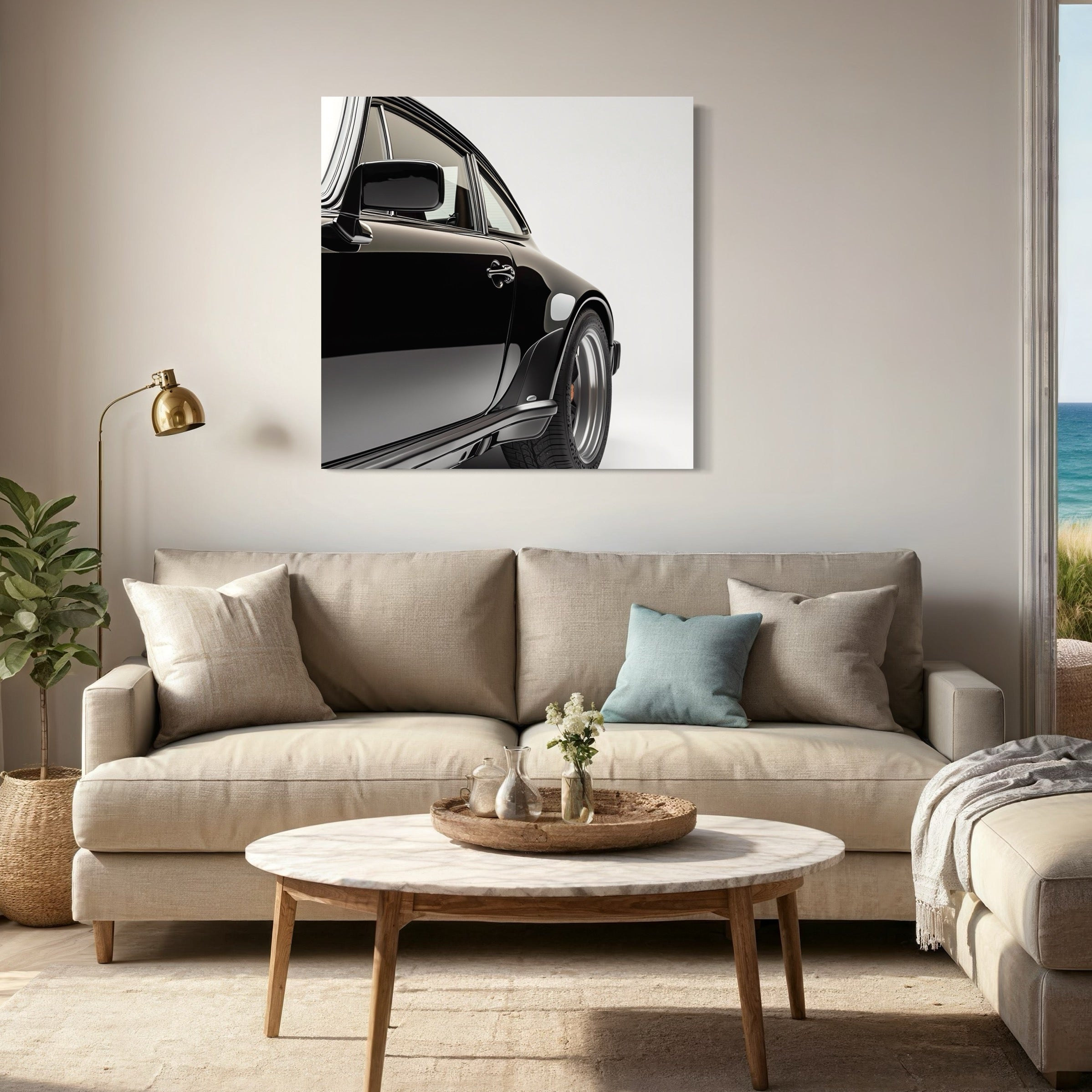 Tableau Porsche Noir Brillant – Décoration Murale Design - Fabulartz.fr